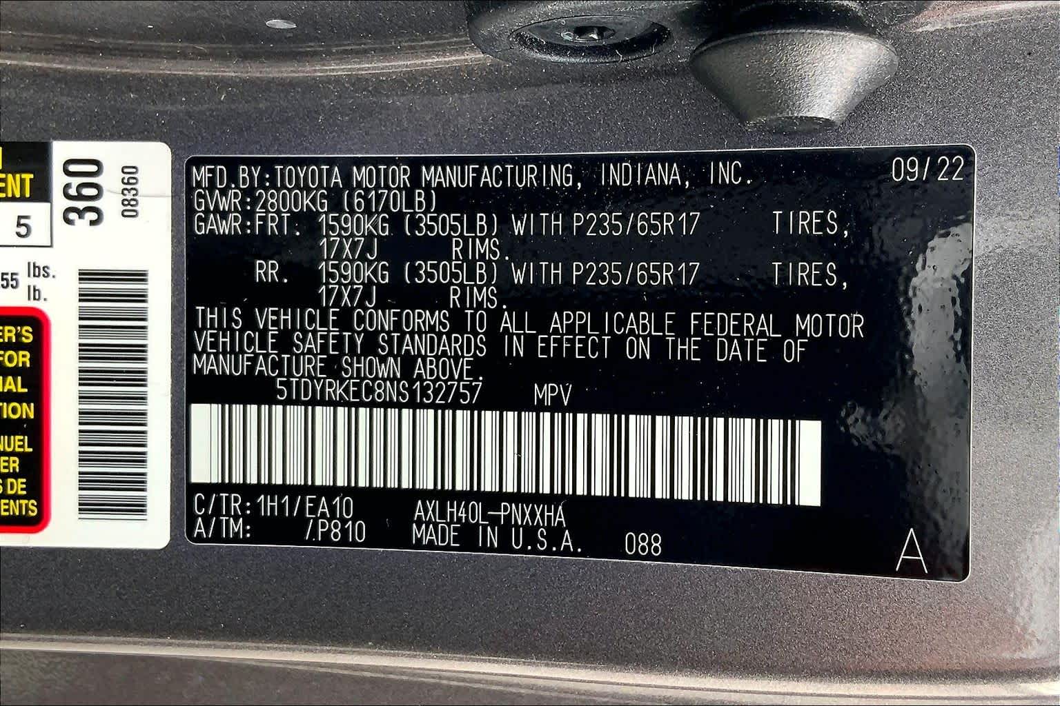 2022 Toyota Sienna XLE Predawn Gray Mica at AutoNation Toyota Gulf Fwy