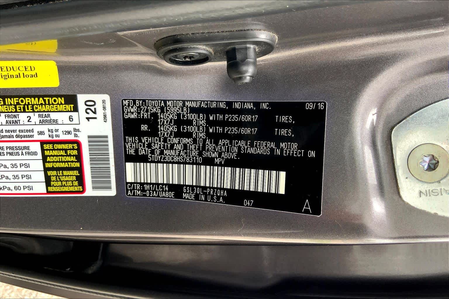 2017 Toyota Sienna XLE Auto Access Seat Predawn Gray Mica at AutoNation Toyota Gulf Fwy