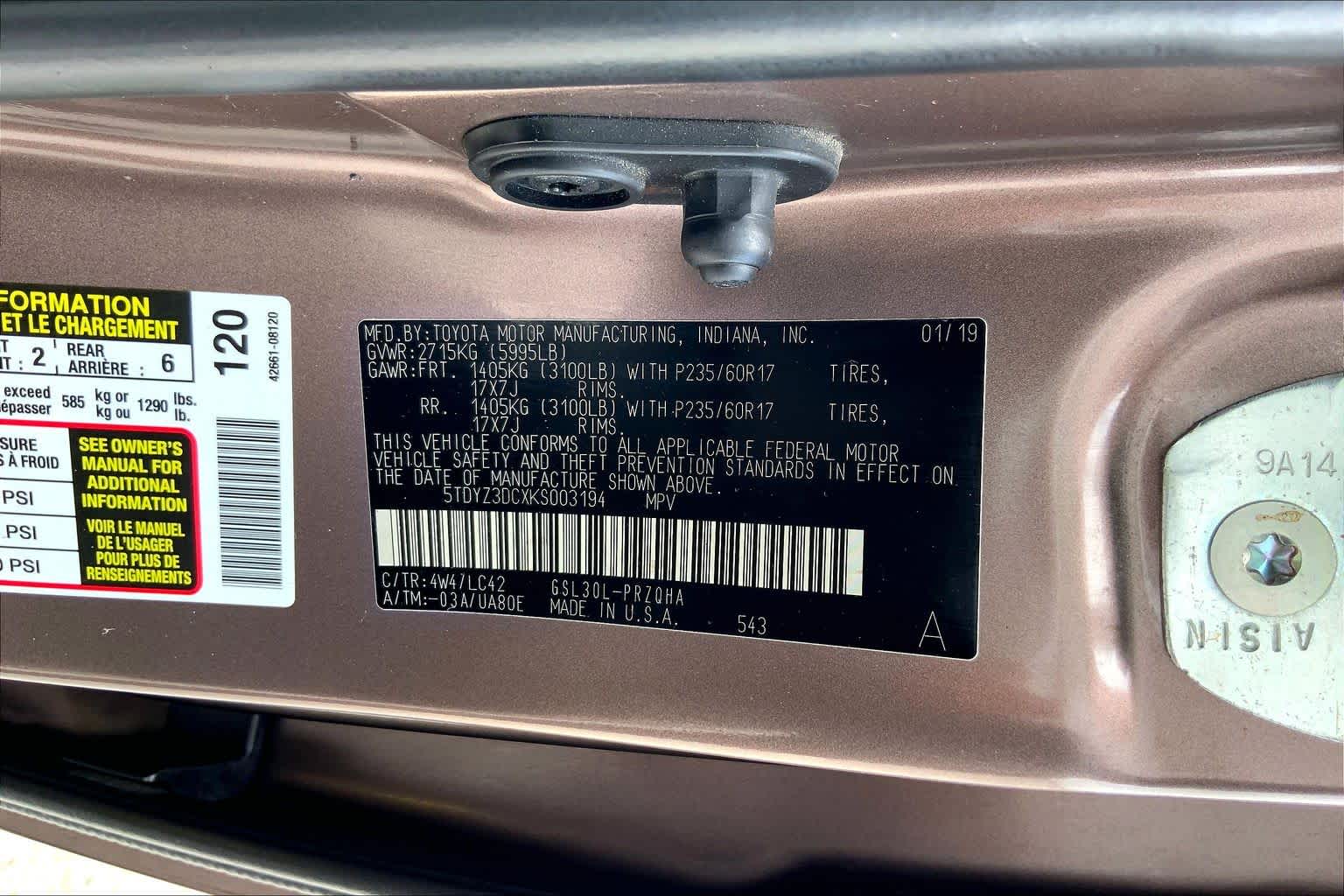 2019 Toyota Sienna XLE Premium Toasted Walnut Pearl at Group 1 Toyota Southwest