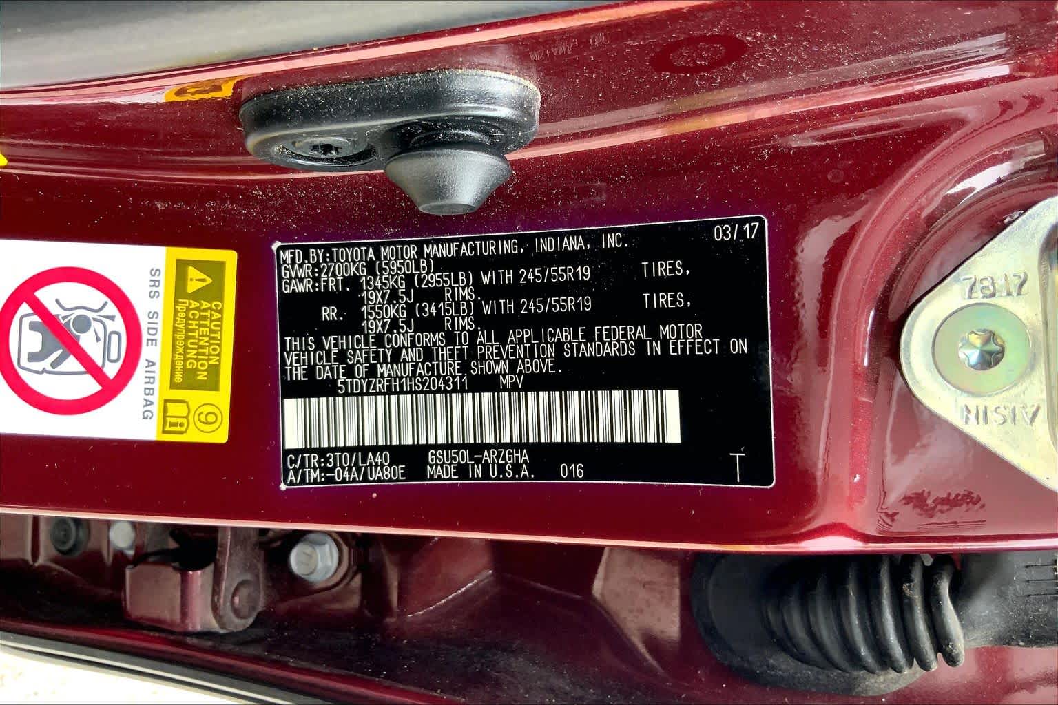 2017 Toyota Highlander Limited Ooh La La Rouge Mica at Lexus Southwest Houston