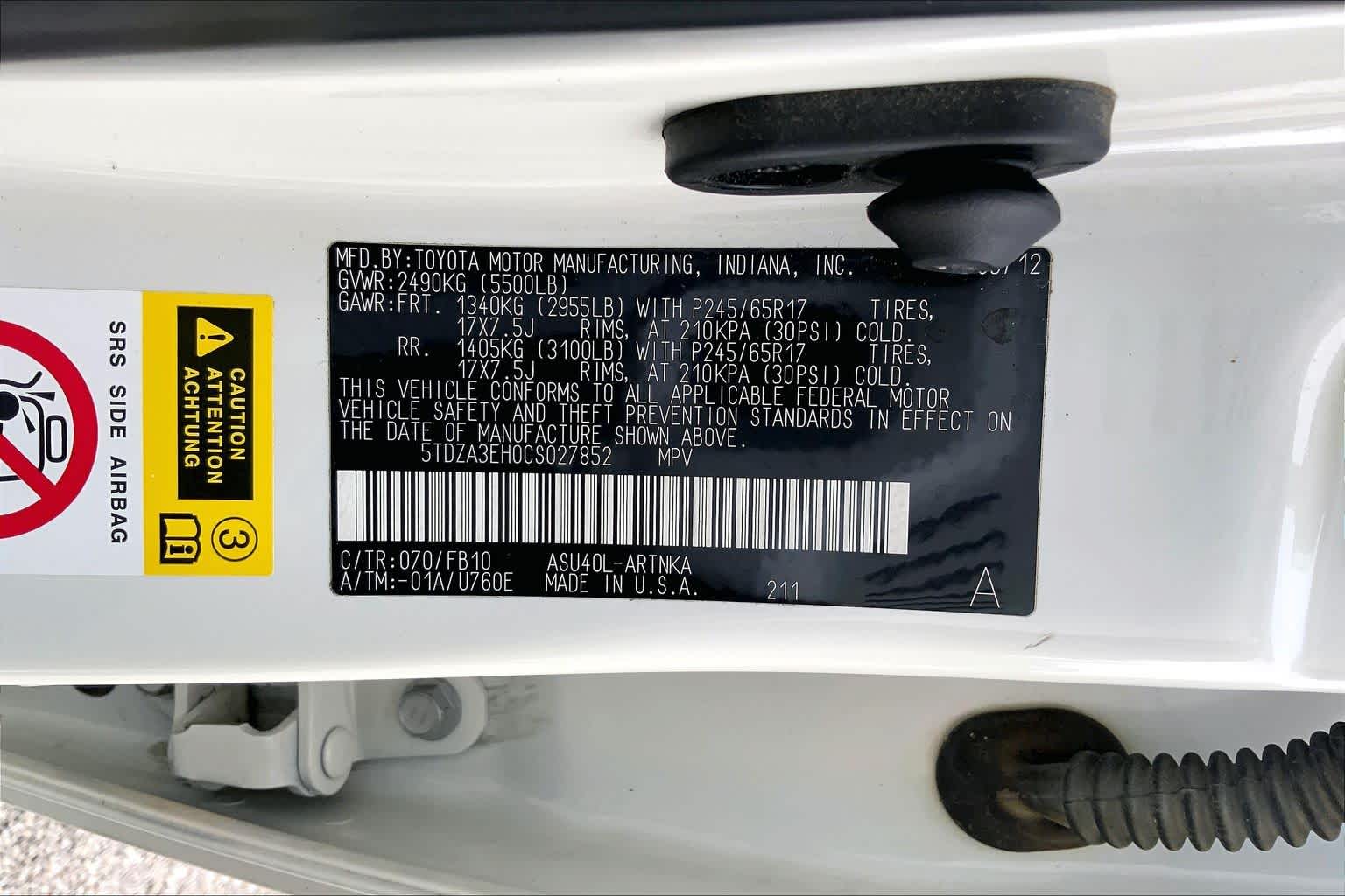 2012 Toyota Highlander  Blizzard Pearl at Lone Star Chevrolet