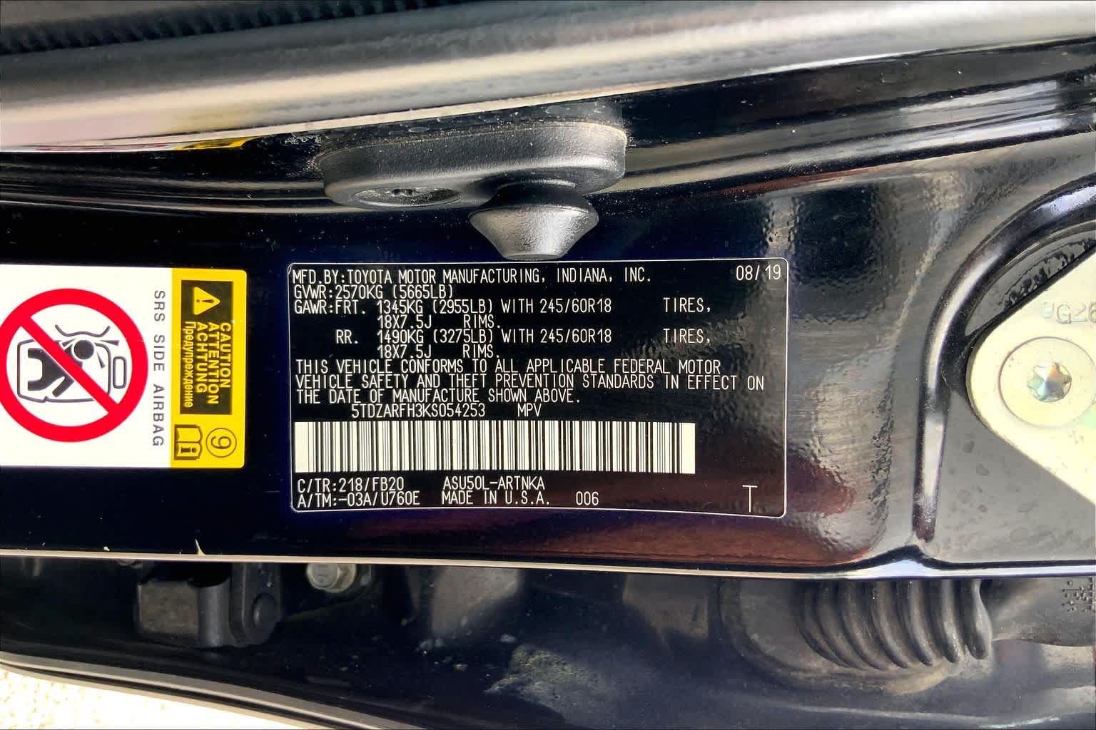 2019 Toyota Highlander LE Midnight Black Metallic at HGreg Houston