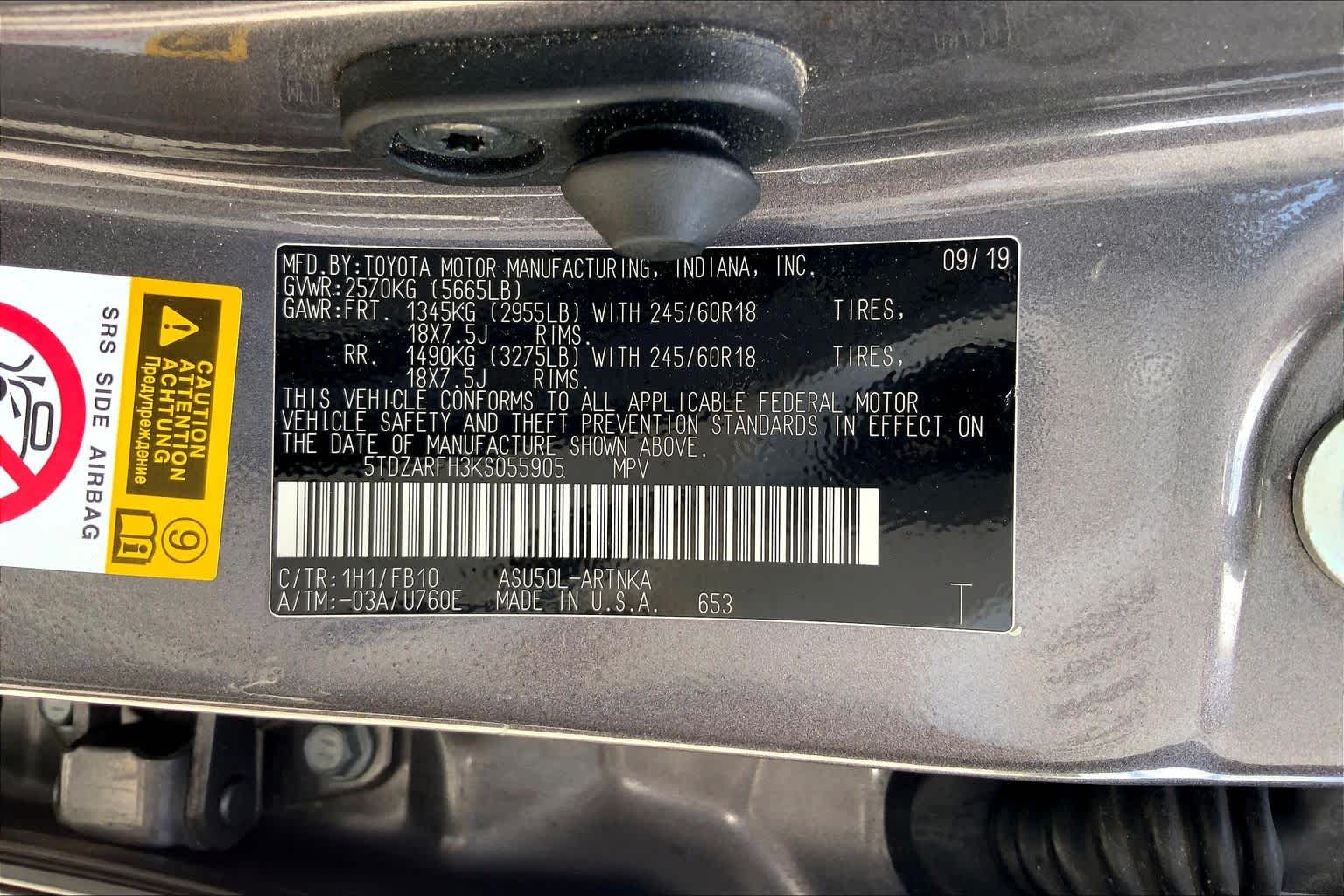 2019 Toyota Highlander LE Predawn Gray Mica at Group 1 Toyota Southwest