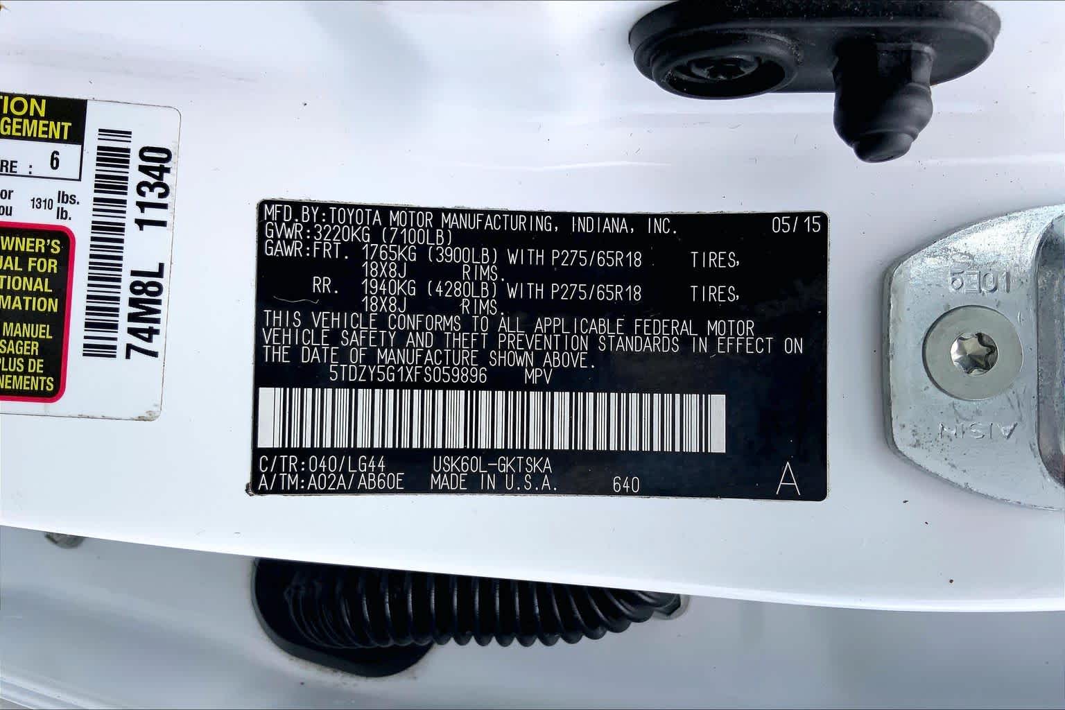 2015 Toyota Sequoia SR5 Super White at AutoNation USA Katy
