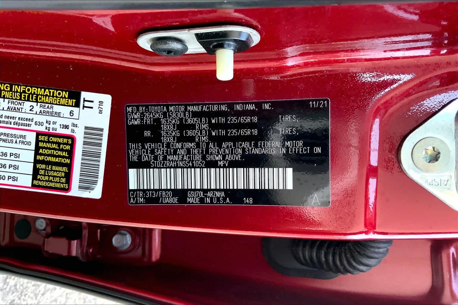 2022 Toyota Highlander LE Ruby Flare Pearl at AutoNation Chrysler Jeep Dodge Ram Spring