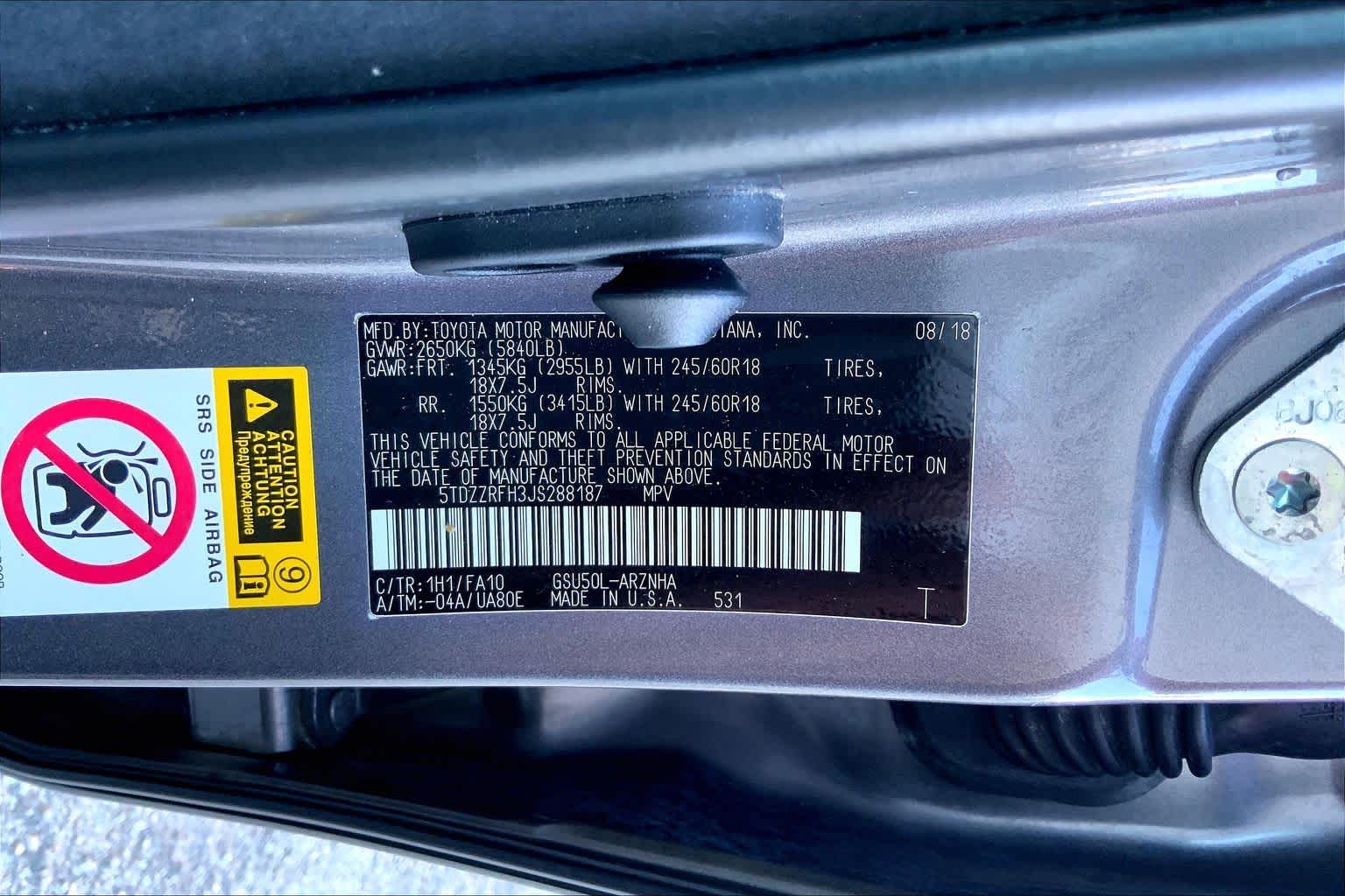 2018 Toyota Highlander LE Predawn Gray Mica at Westside Kia