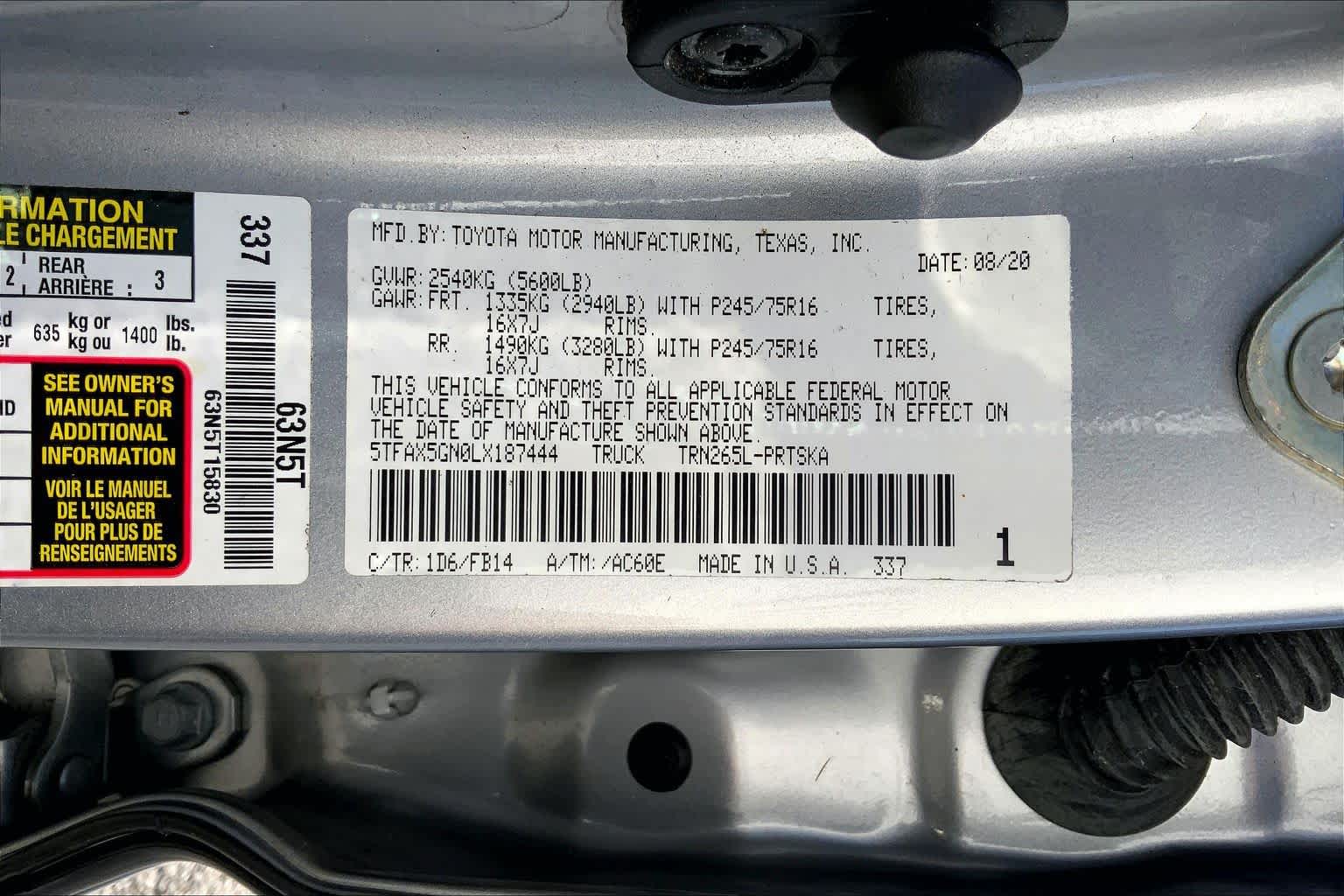 2020 Toyota Tacoma SR Silver Sky Metallic at Group 1 Toyota Southwest