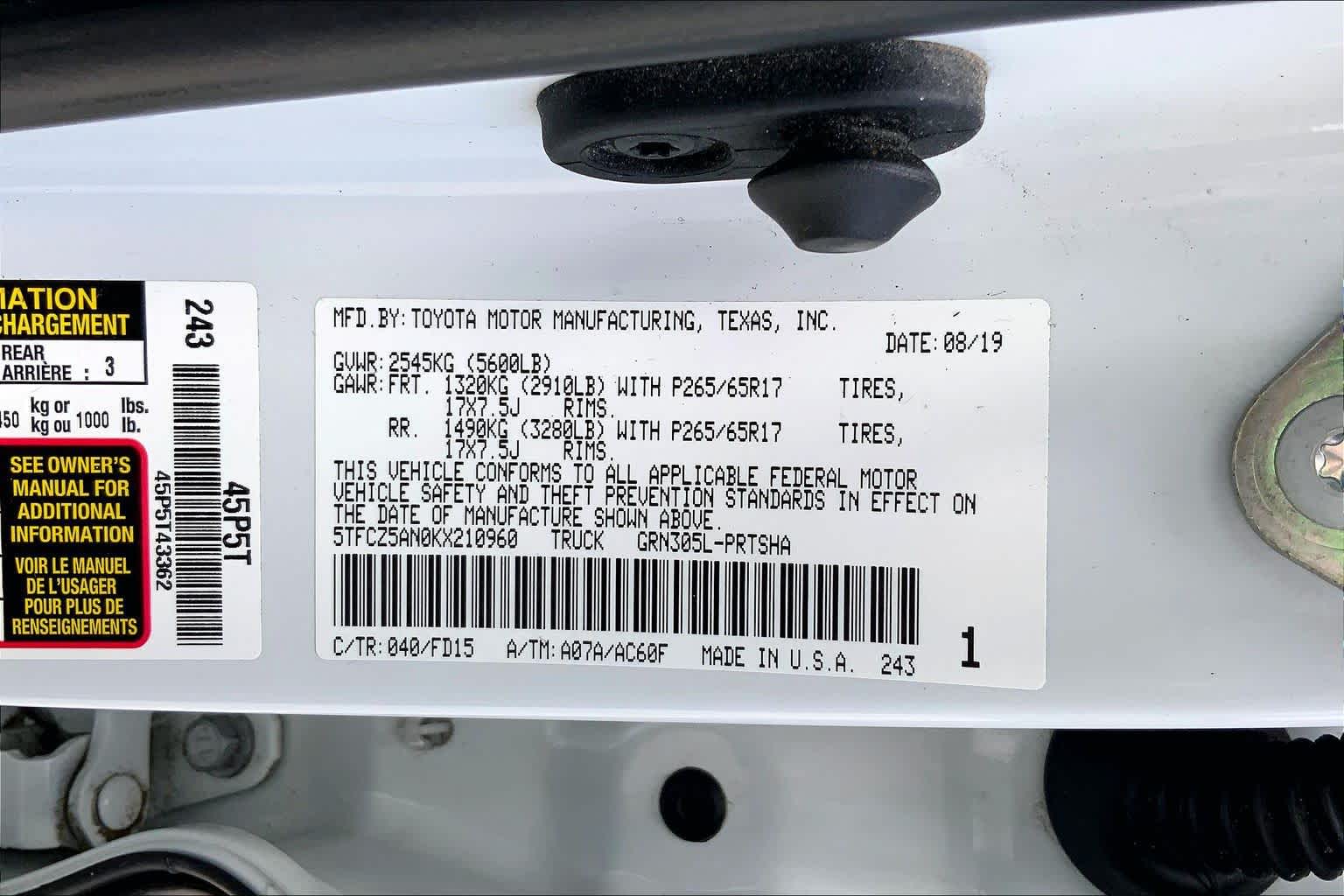 2019 Toyota Tacoma TRD Sport Super White at Tomball Ford
