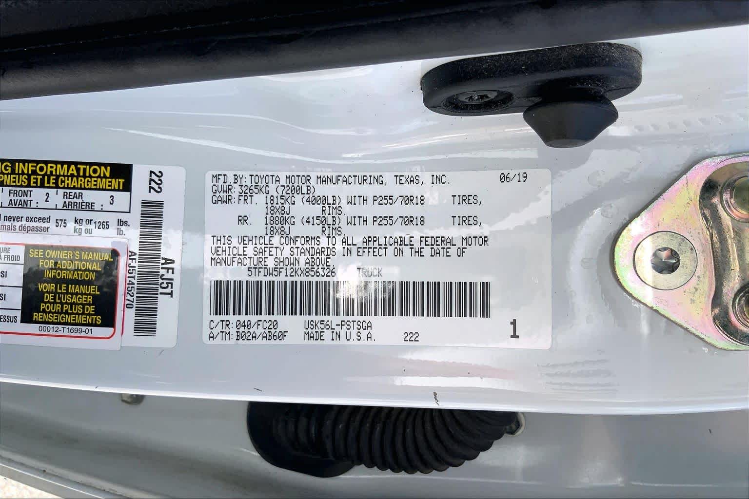 2019 Toyota Tundra SR5 Super White at Group 1 Toyota Southwest