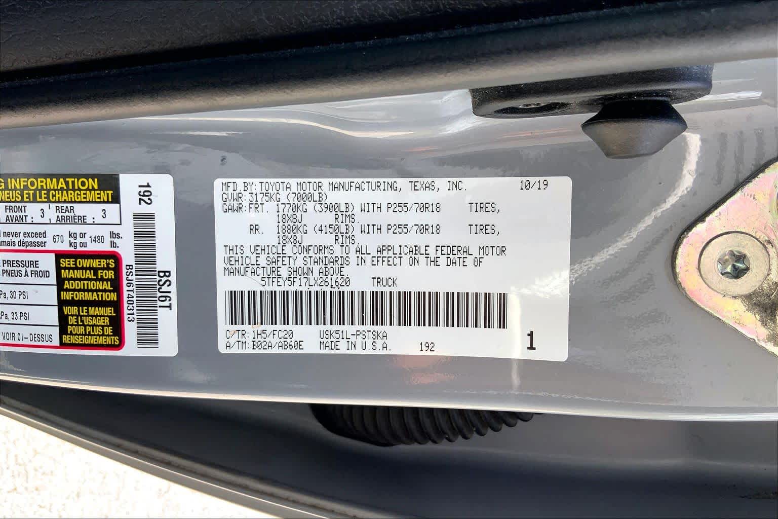 2020 Toyota Tundra SR5 Cement at Group 1 Toyota Southwest