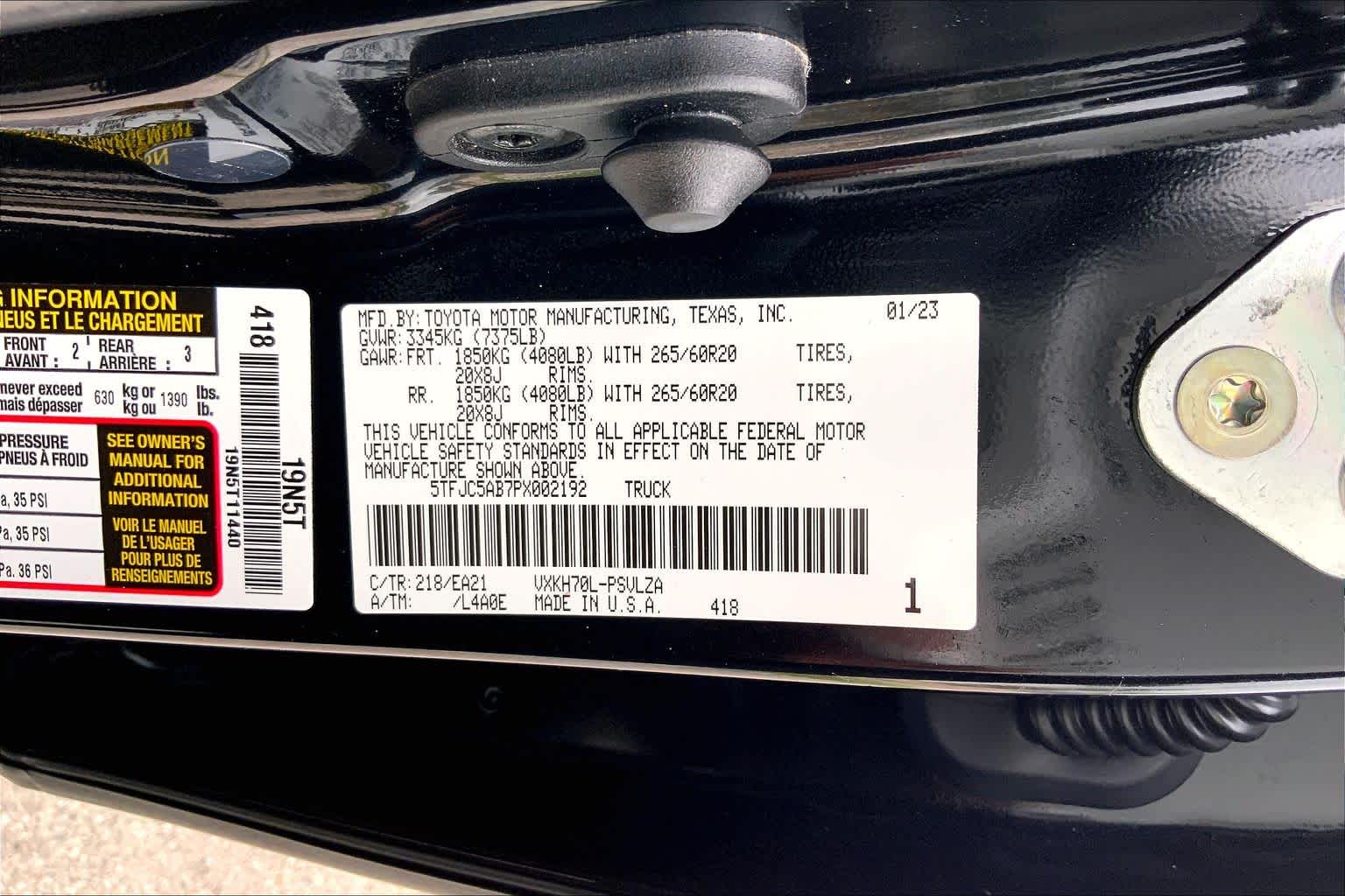 2023 Toyota Tundra Limited Hybrid Midnight Black Metallic at Group 1 Toyota Southwest