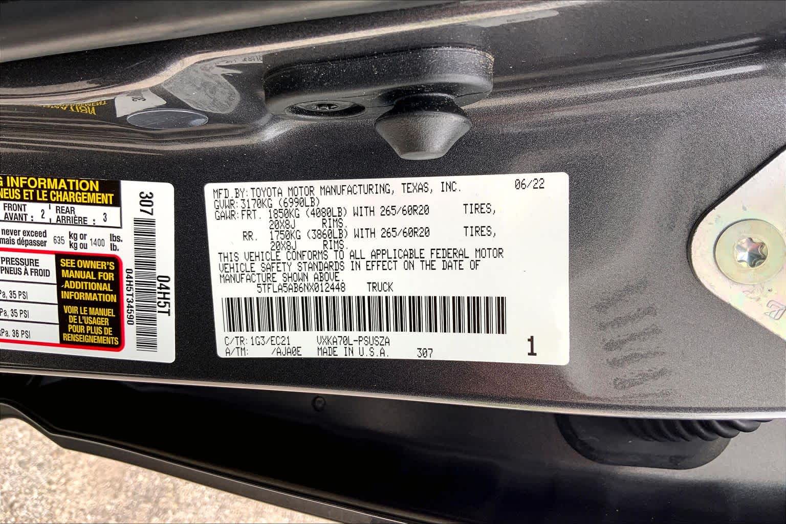 2022 Toyota Tundra SR5 Magnetic Gray Metallic at Group 1 Toyota Southwest