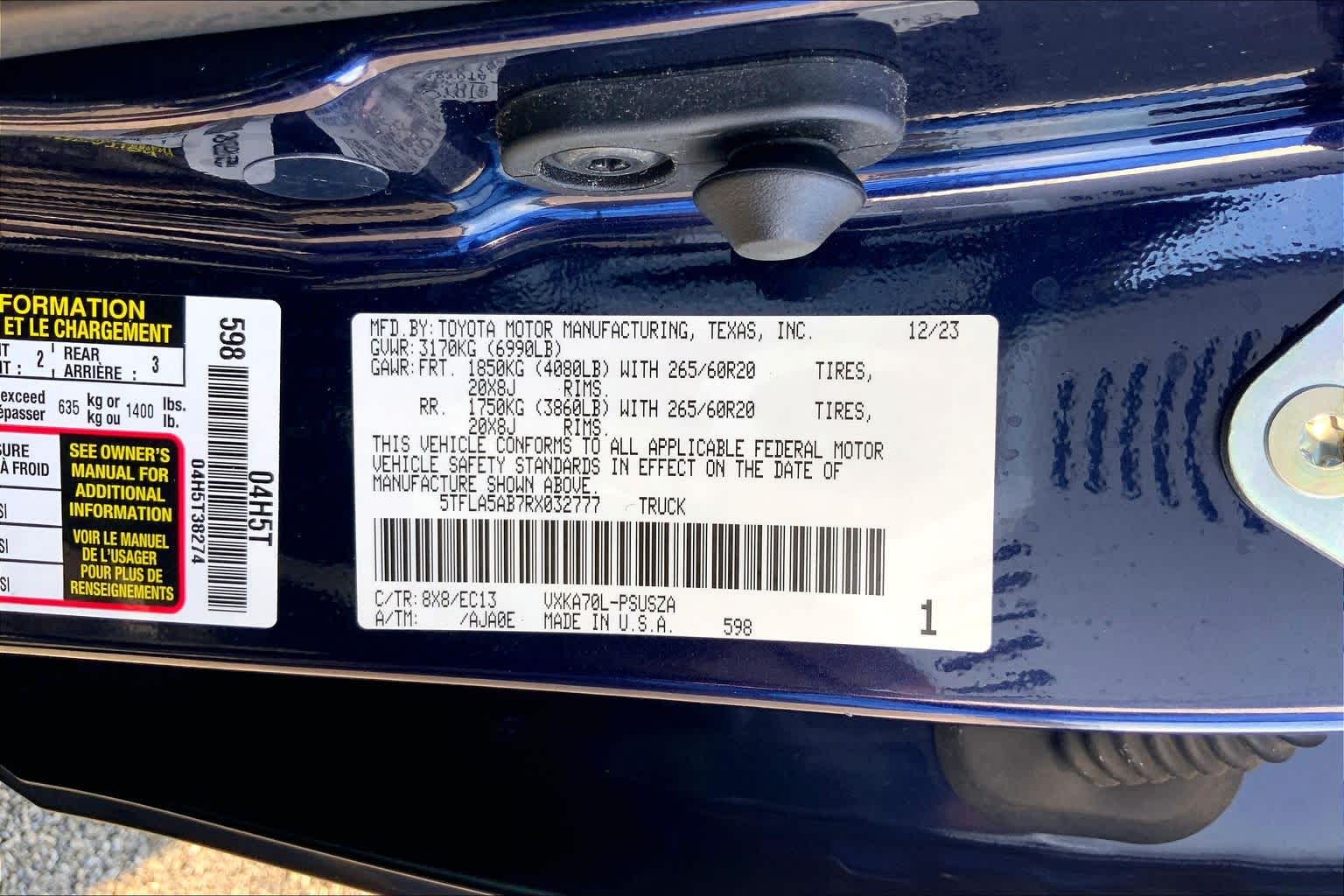 2024 Toyota Tundra SR5 Blueprint at Sterling McCall Nissan