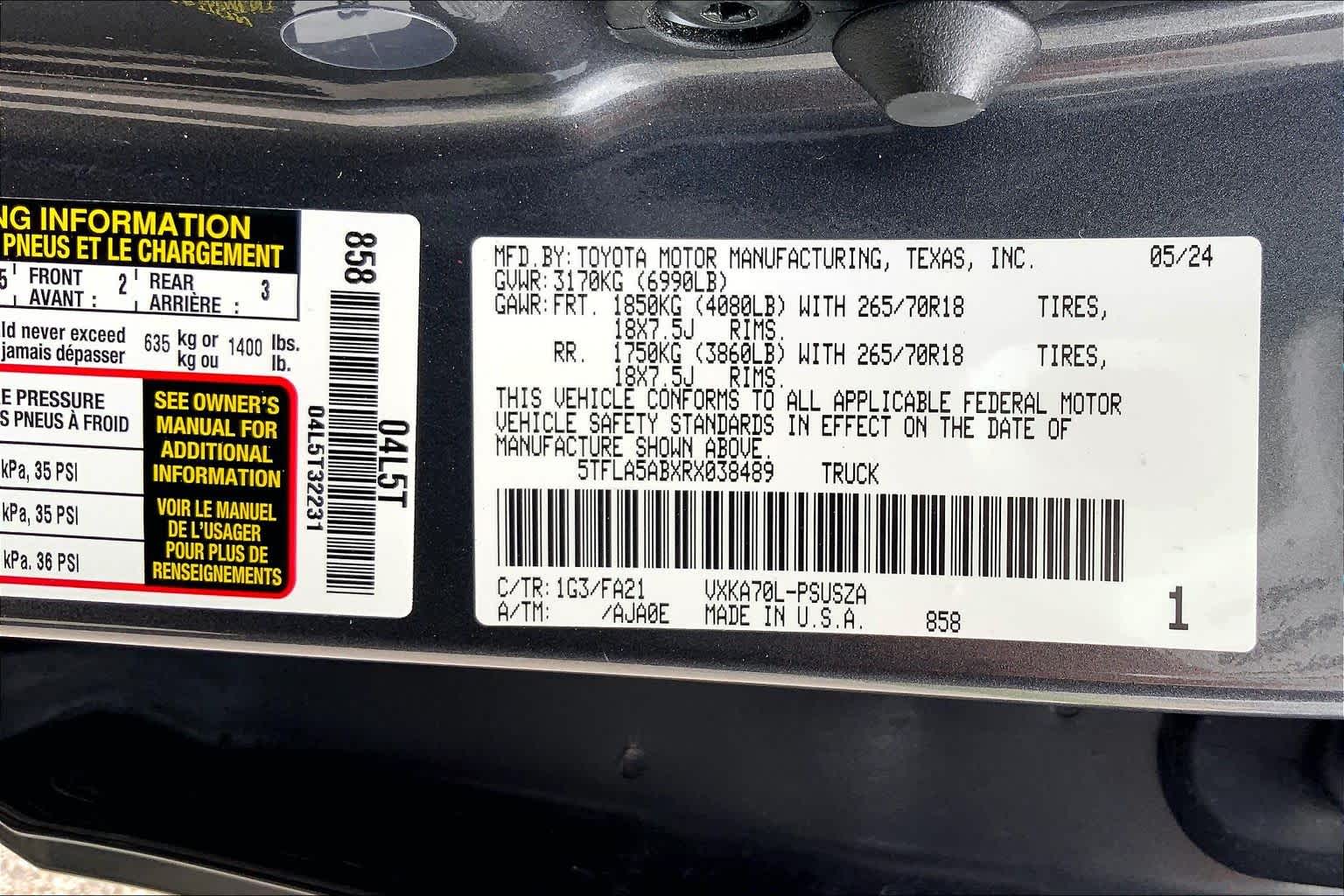 2024 Toyota Tundra SR5 Magnetic Gray Metallic at Group 1 Toyota Southwest
