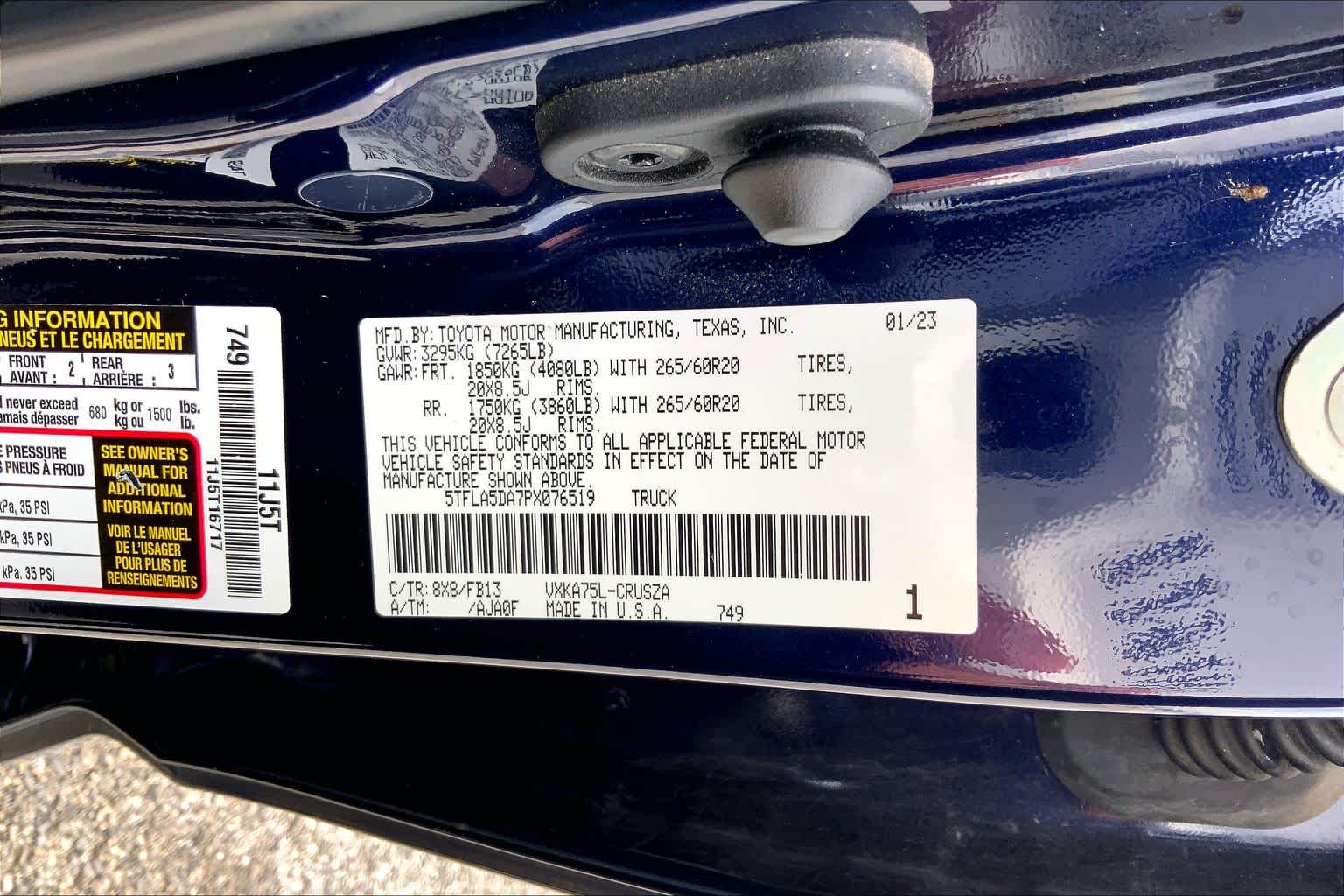 2023 Toyota Tundra SR5 Blueprint at Group 1 Toyota Southwest