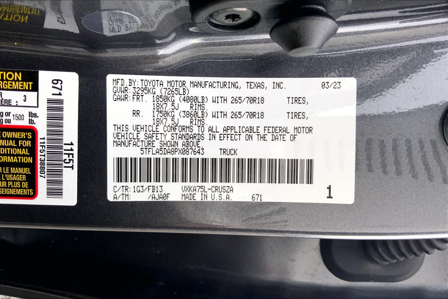2023 Toyota Tundra SR5 Magnetic Gray Metallic at Group 1 Toyota Southwest