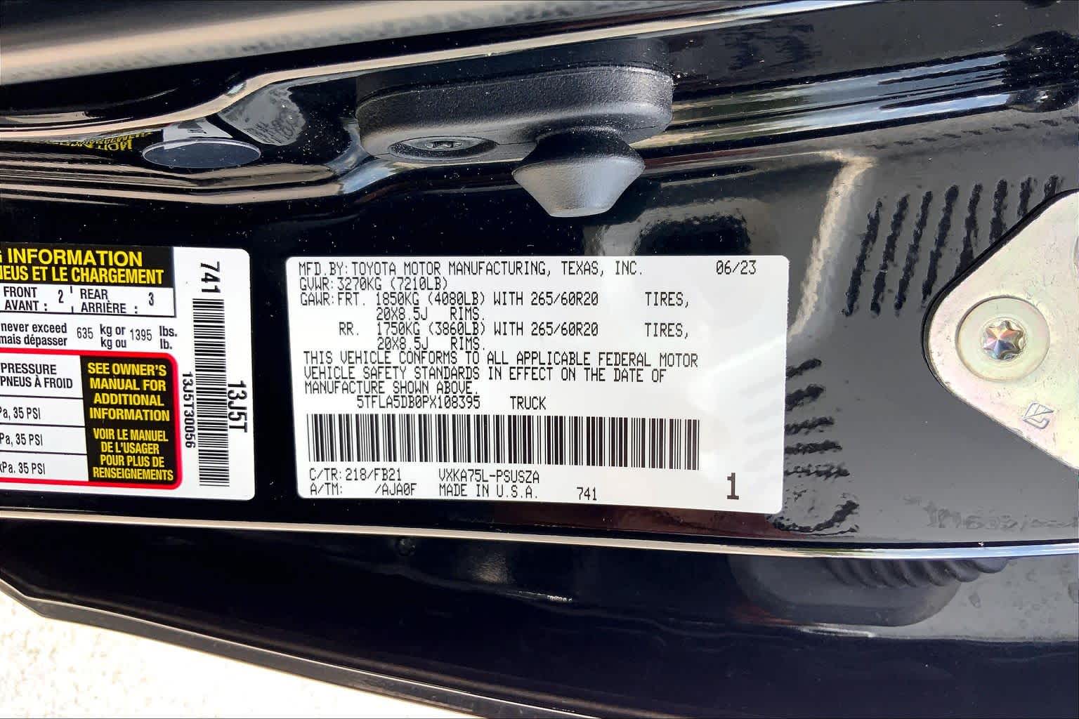 2023 Toyota Tundra SR5 Midnight Black Metallic at Group 1 Toyota Southwest