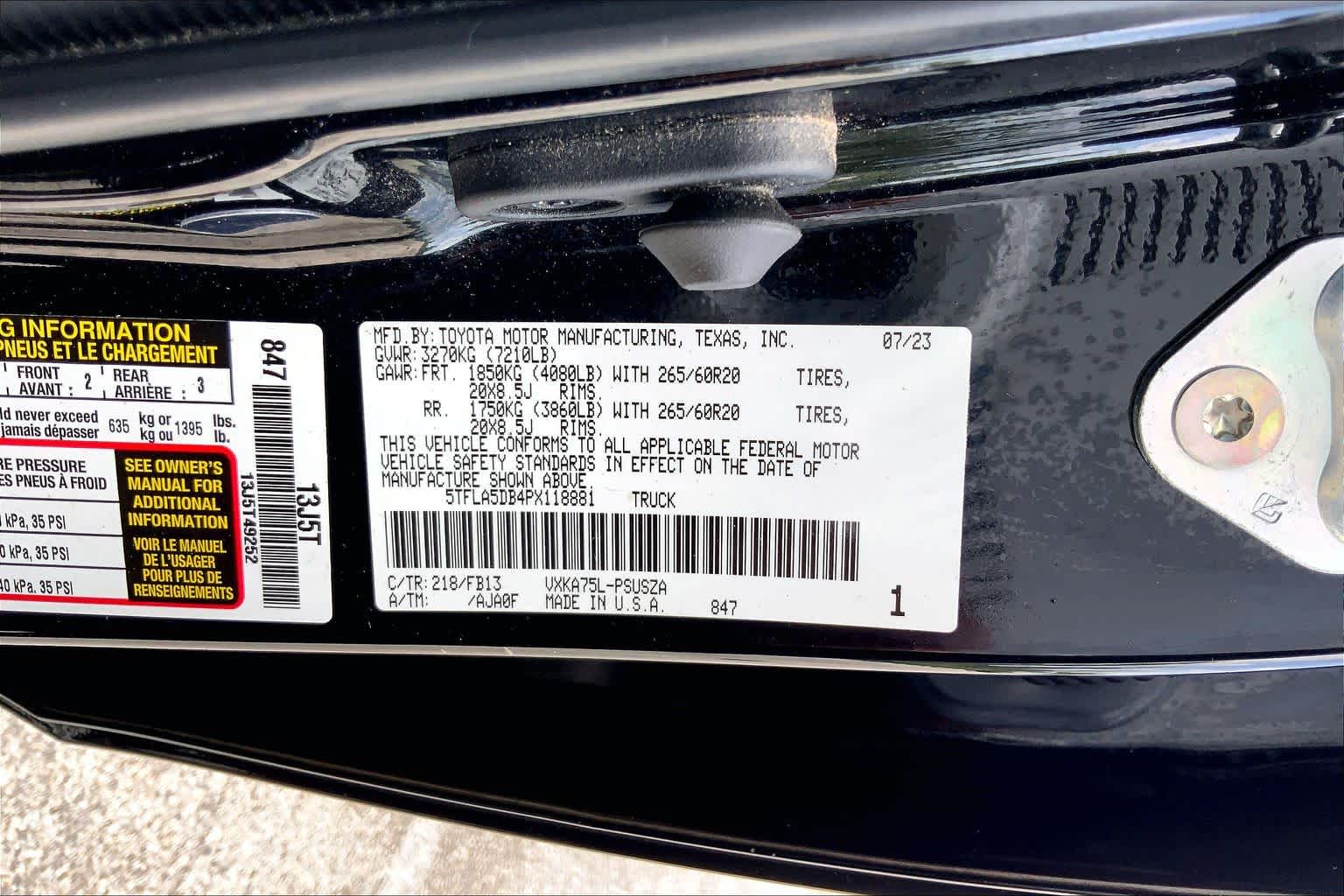 2023 Toyota Tundra SR5 Midnight Black Metallic at Group 1 Toyota Southwest