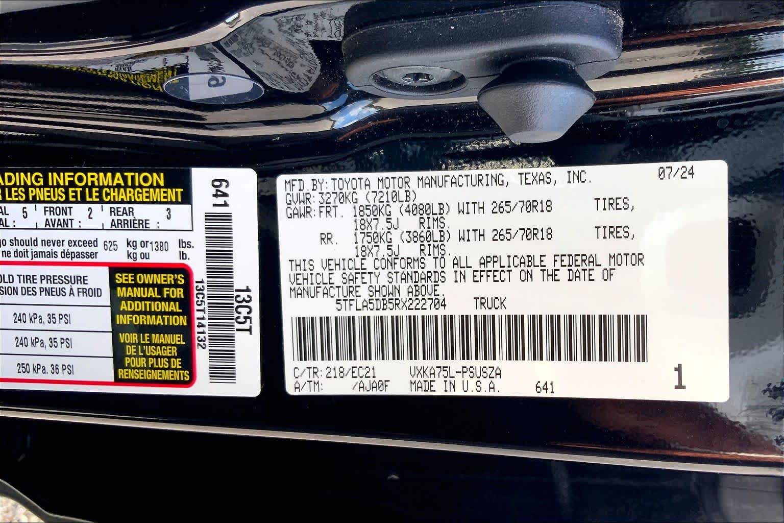 2024 Toyota Tundra SR5 Midnight Black Metallic at Lexus Southwest Houston