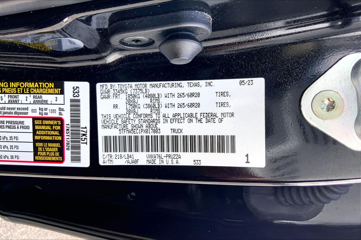 2023 Toyota Tundra 1794 Edition Midnight Black Metallic at Group 1 Toyota Southwest