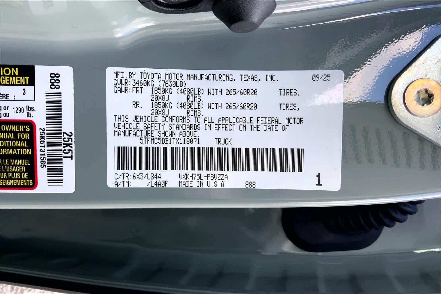 2026 Toyota Tundra 1794 Edition Hybrid Lunar Rock at Group 1 Toyota Southwest