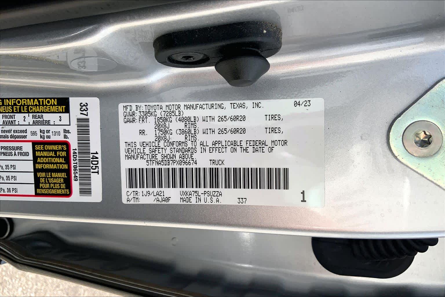2023 Toyota Tundra Platinum Celestial Silver Metallic at Group 1 Toyota Southwest