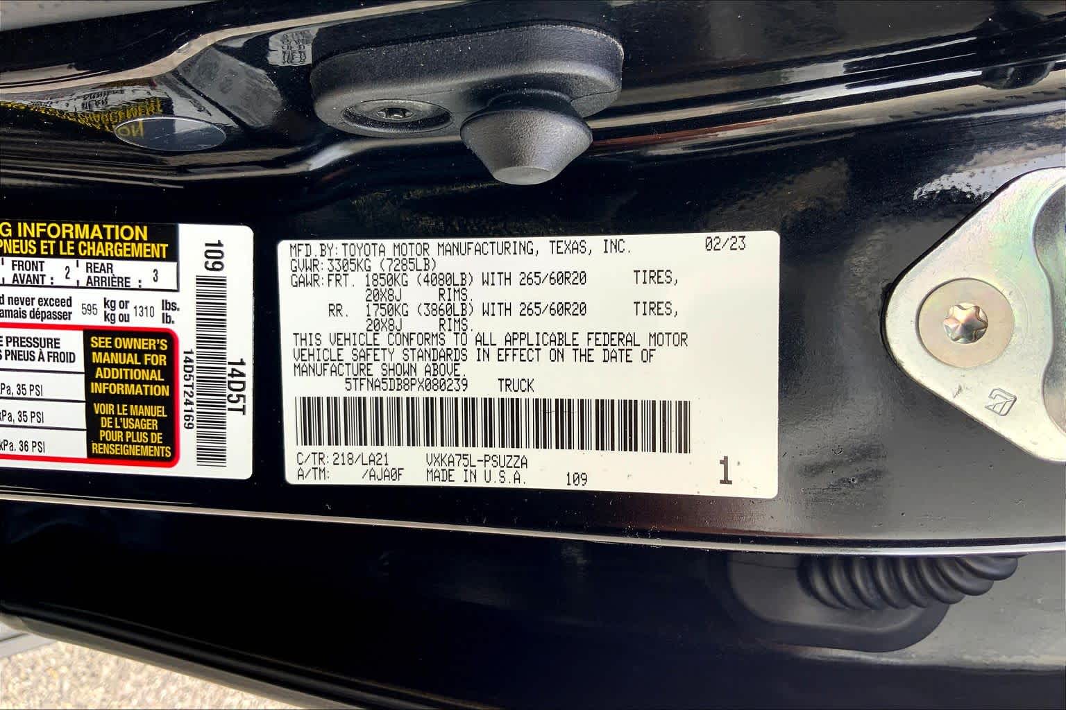 2023 Toyota Tundra Platinum Midnight Black Metallic at Group 1 GMC Buick South