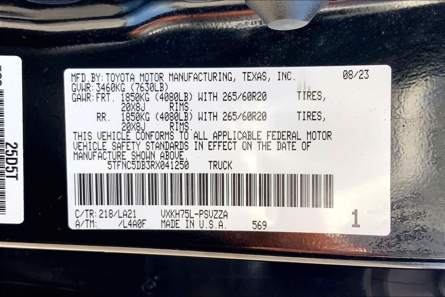 2024 Toyota Tundra Platinum Hybrid Midnight Black Metallic at Group 1 Toyota Southwest