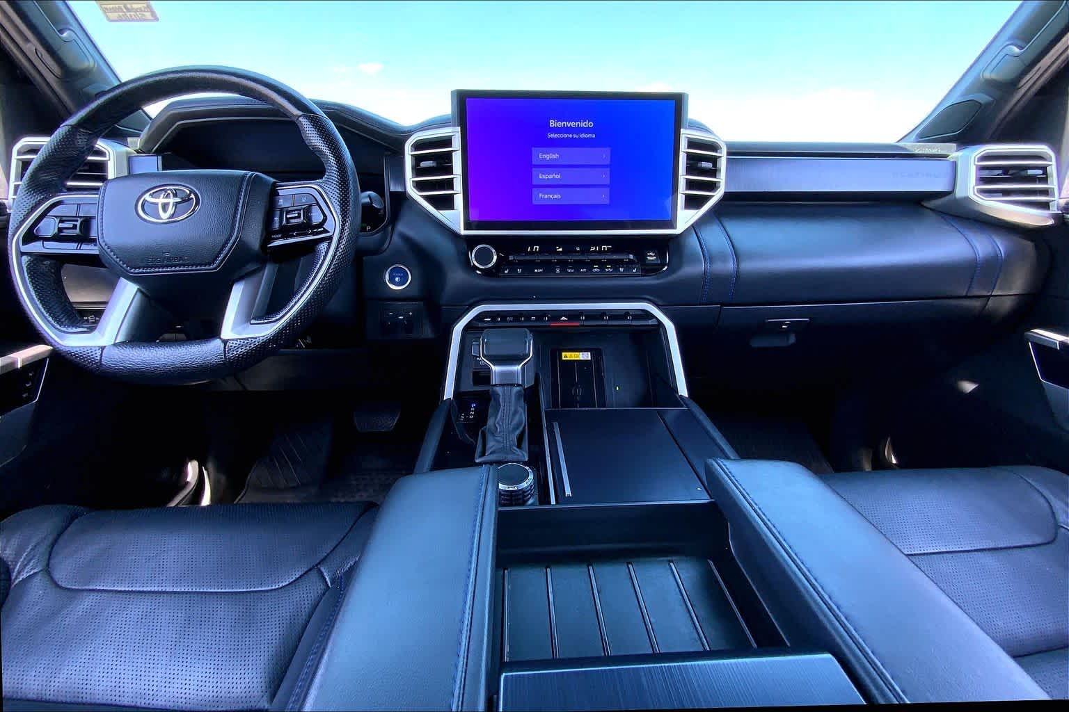 2024 Toyota Tundra Platinum Hybrid Midnight Black Metallic at Group 1 Toyota Southwest
