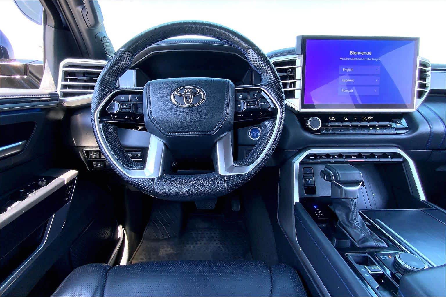 2024 Toyota Tundra Platinum Hybrid Midnight Black Metallic at Group 1 Toyota Southwest