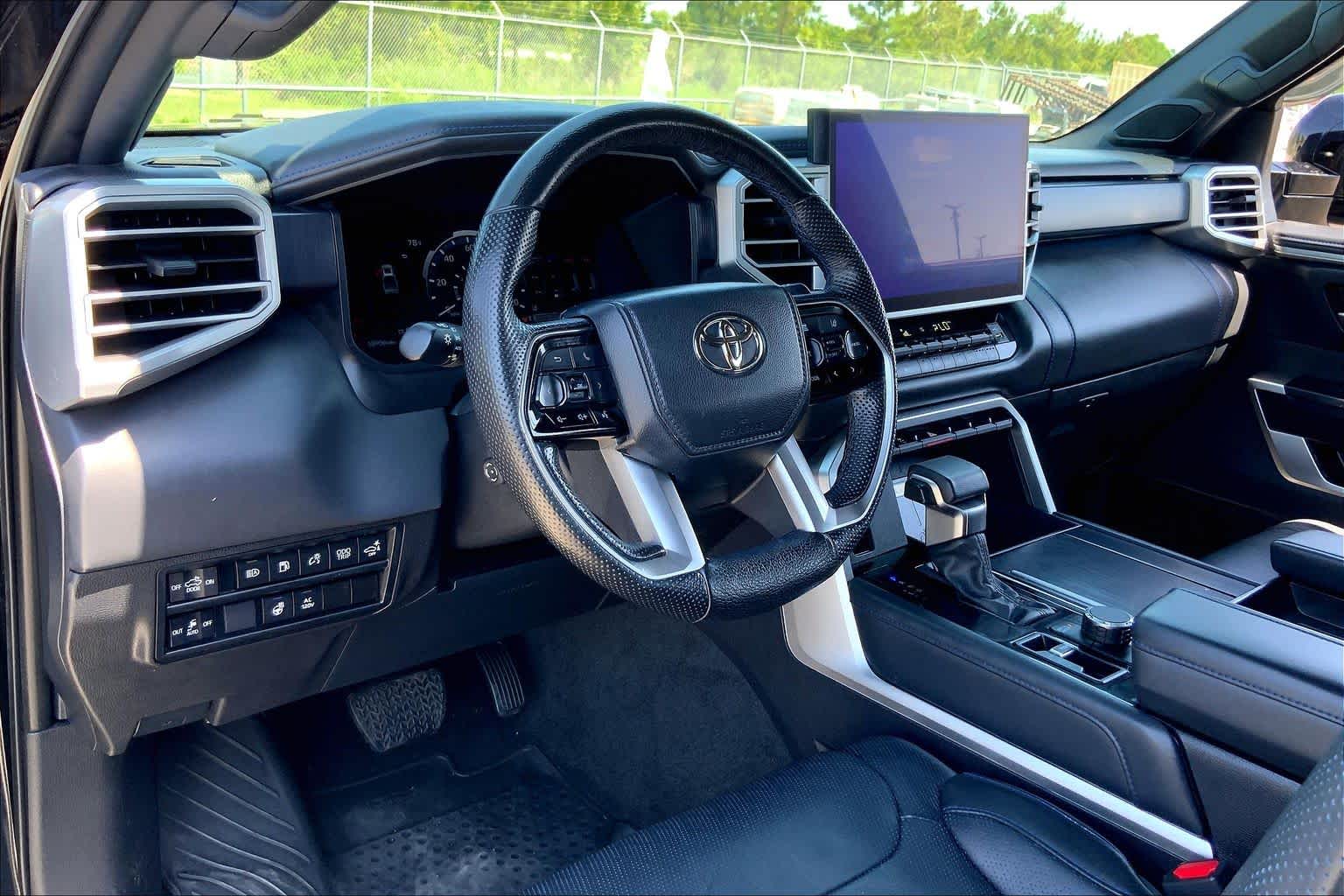 2024 Toyota Tundra Platinum Hybrid Midnight Black Metallic at Group 1 Toyota Southwest