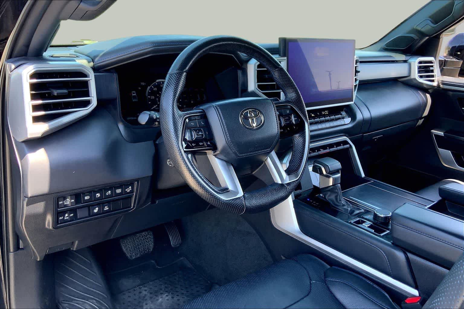 2024 Toyota Tundra Platinum Hybrid Midnight Black Metallic at Group 1 Toyota Southwest