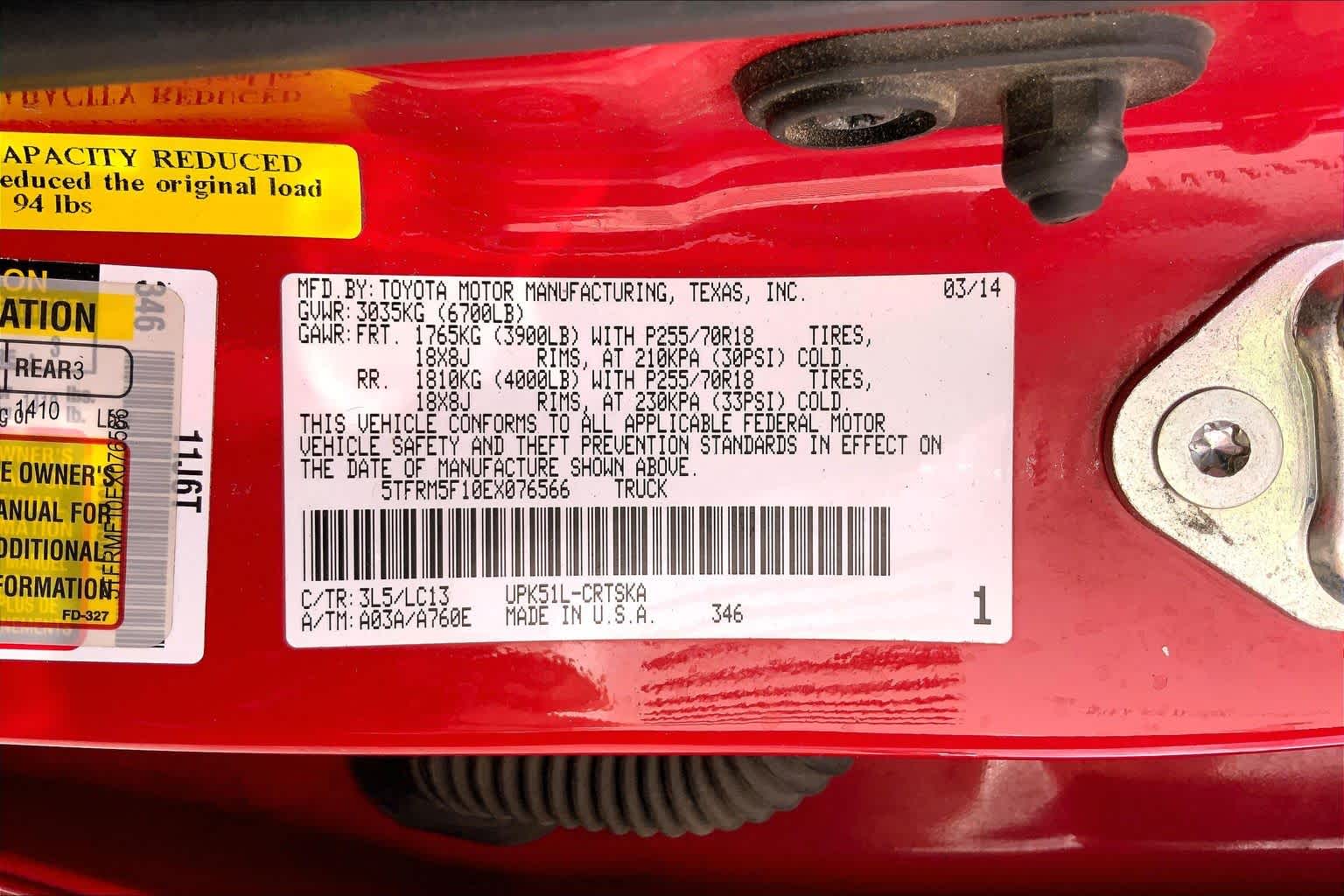 2014 Toyota Tundra SR Radiant Red at Mac Haik Ford