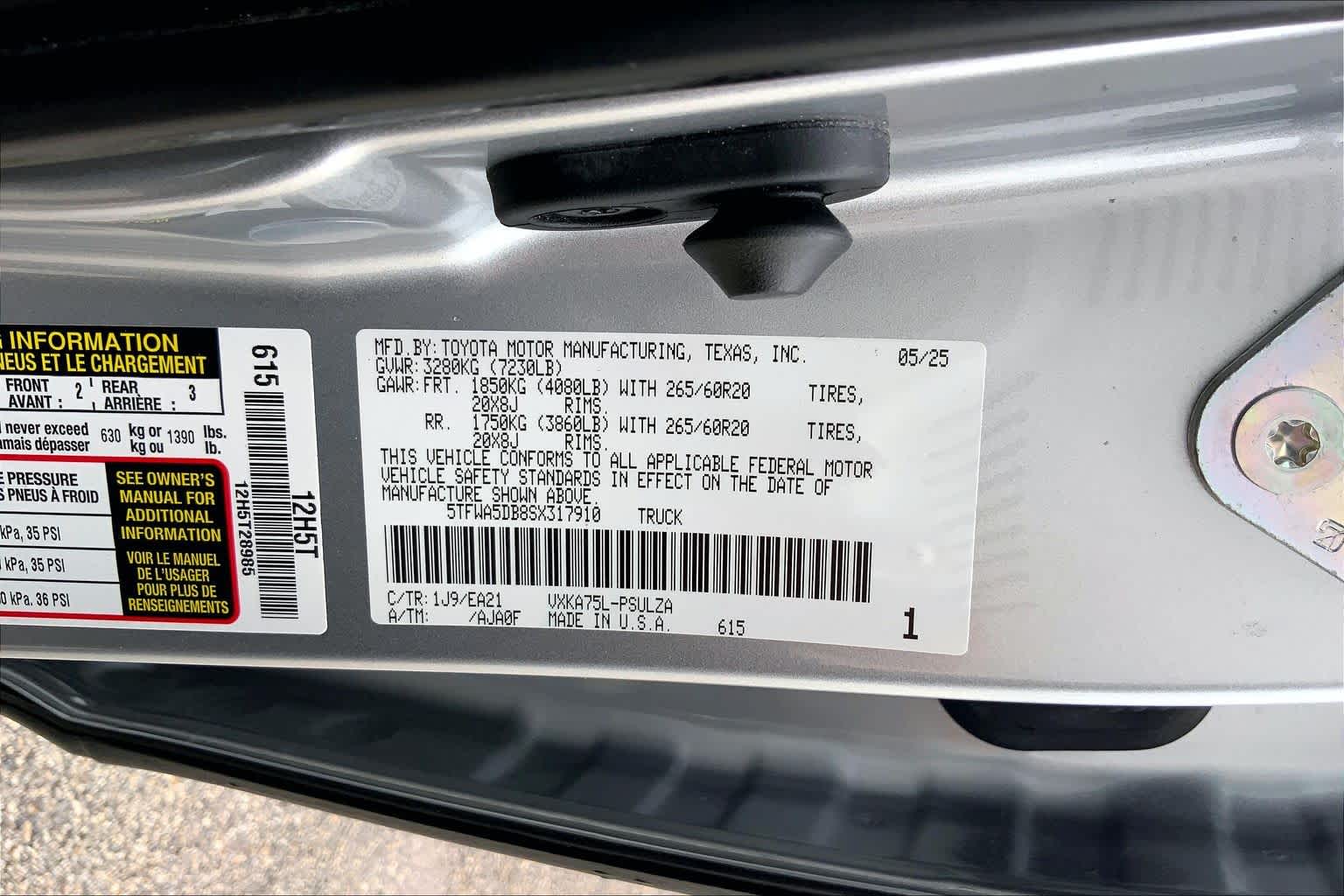 2025 Toyota Tundra Limited Celestial Silver Metallic at Group 1 Toyota Southwest