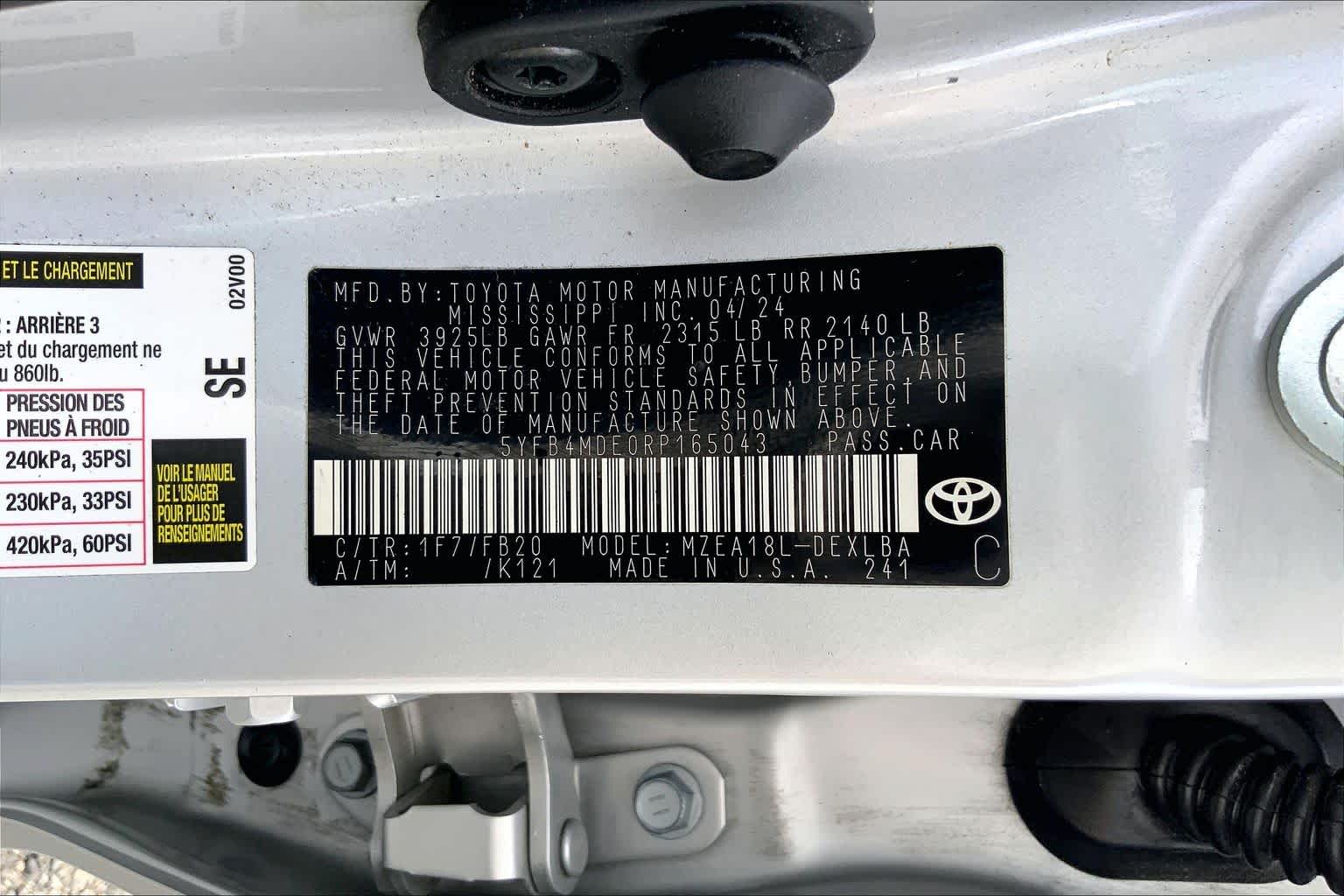 2024 Toyota Corolla LE Classic Silver Metallic at Davis Chevrolet