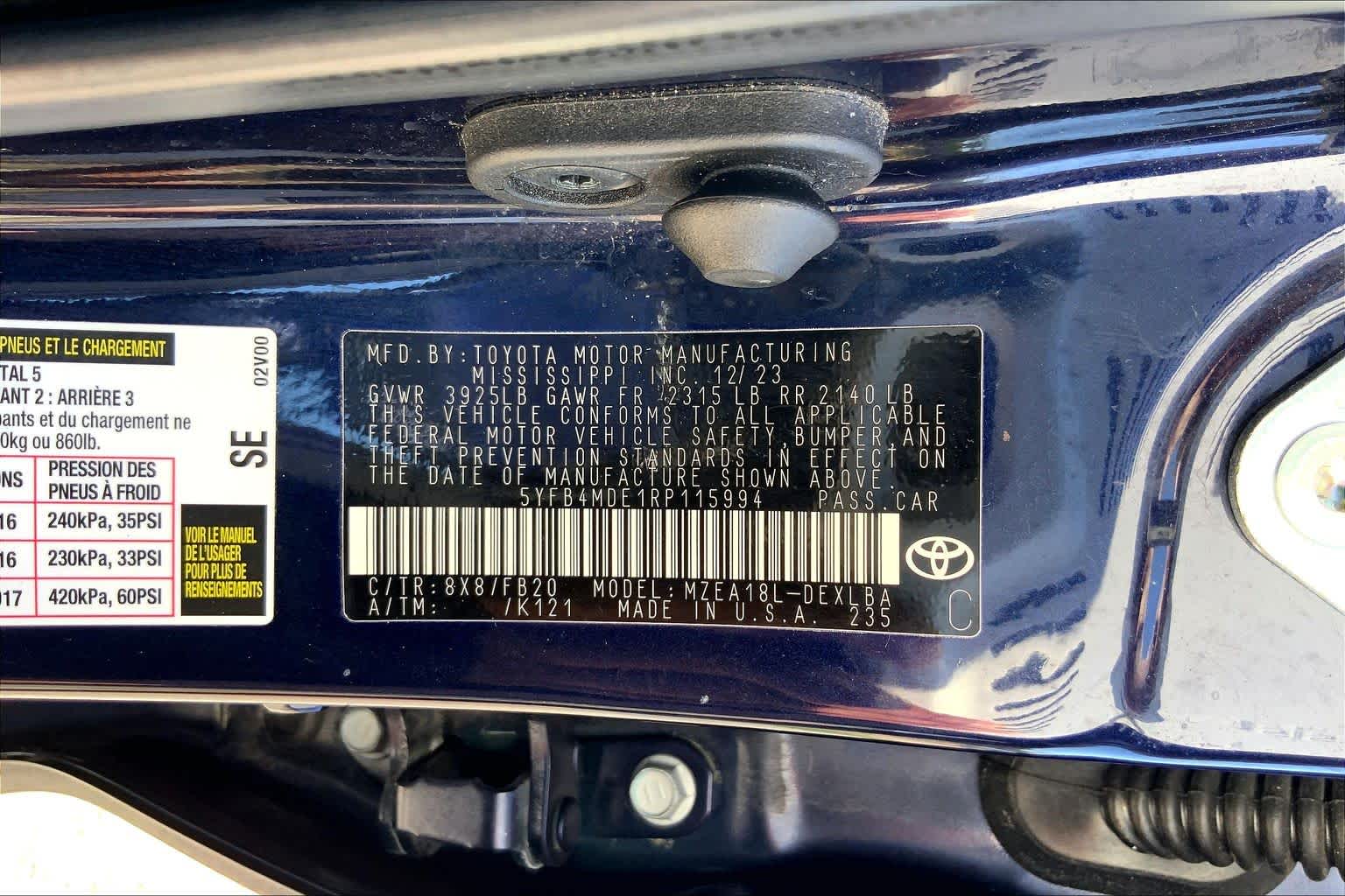2024 Toyota Corolla LE Blueprint at Beck & Masten Kia