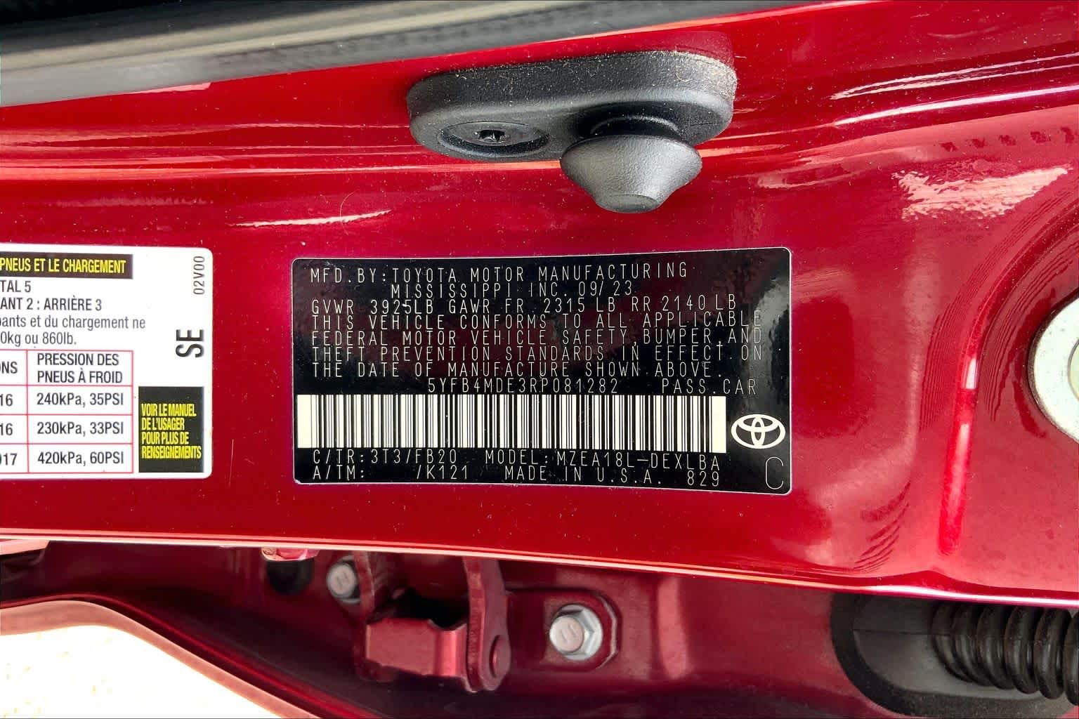 2024 Toyota Corolla LE Ruby Flare Pearl at HGreg Houston