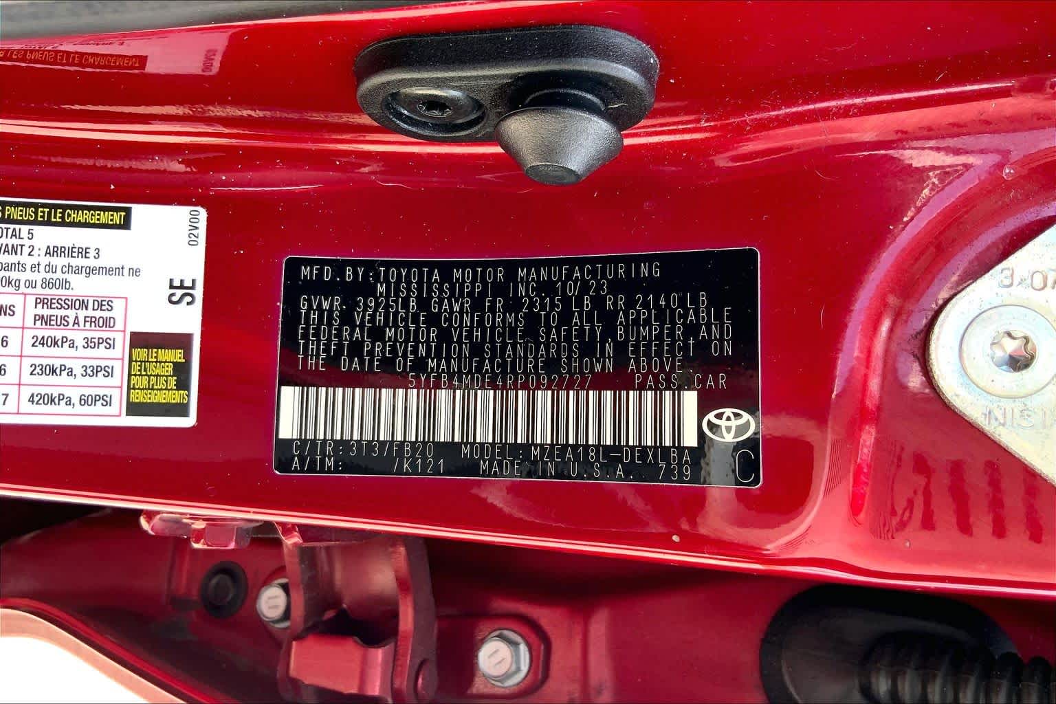 2024 Toyota Corolla LE Ruby Flare Pearl at Group 1 Toyota Southwest