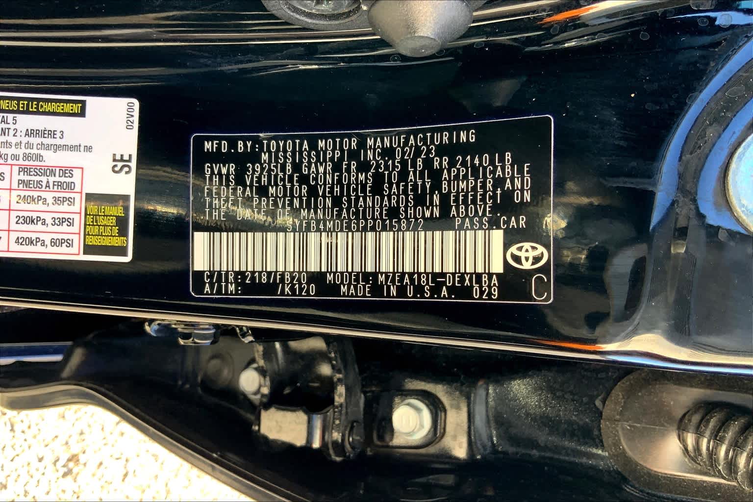 2023 Toyota Corolla LE Midnight Black Metallic at AutoNation Toyota Gulf Fwy