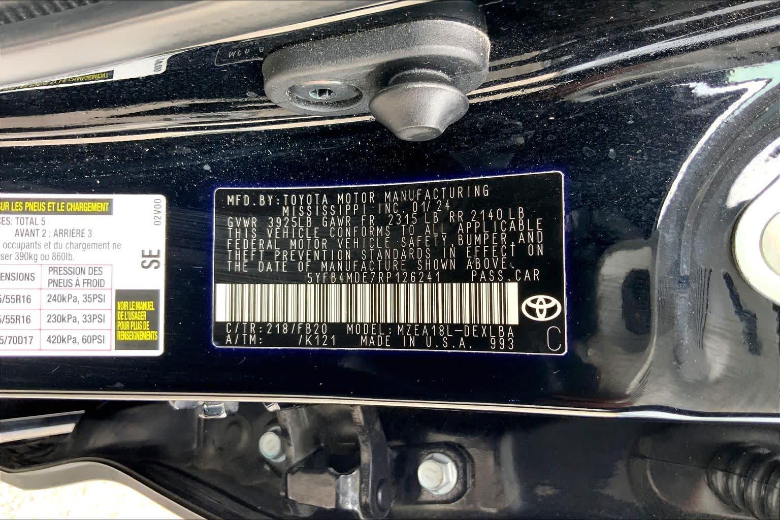 2024 Toyota Corolla LE Midnight Black Metallic at Group 1 Toyota Southwest