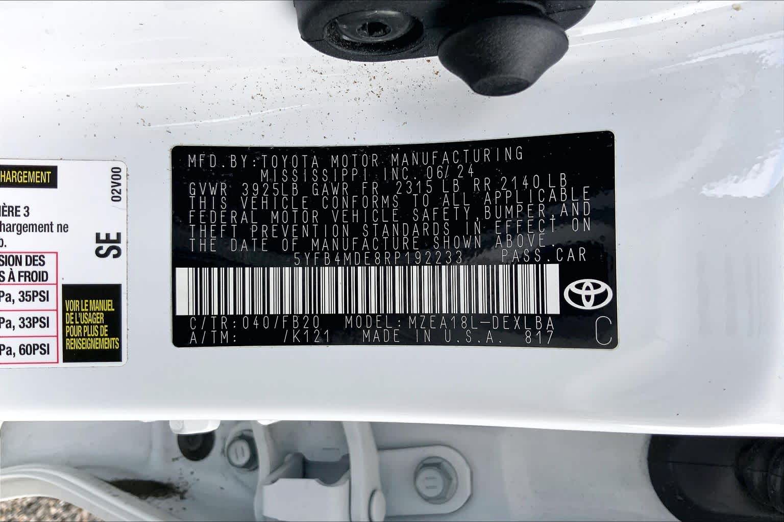 2024 Toyota Corolla LE Ice Cap at AutoNation Ford Gulf Fwy