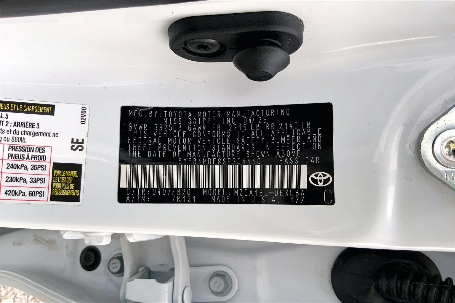 2025 Toyota Corolla LE Ice Cap at Davis Chevrolet