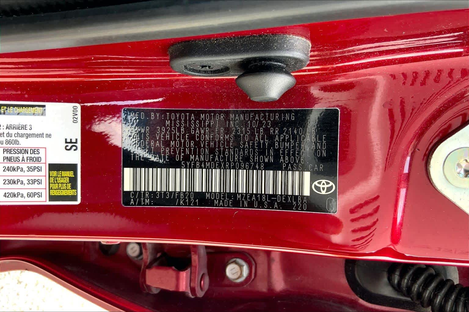 2024 Toyota Corolla LE Ruby Flare Pearl at Group 1 Toyota Southwest