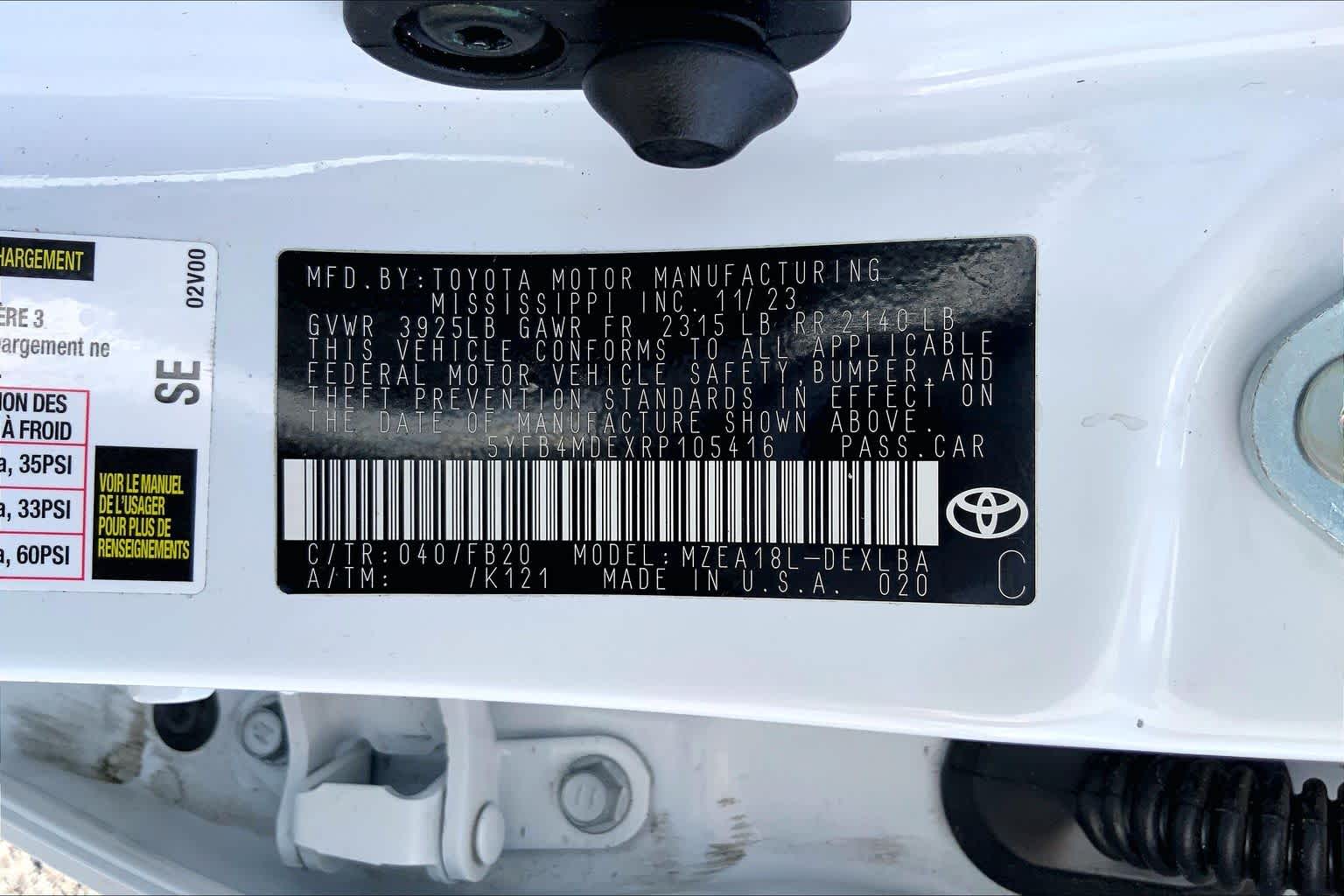 2024 Toyota Corolla LE Ice Cap at Group 1 Toyota Southwest