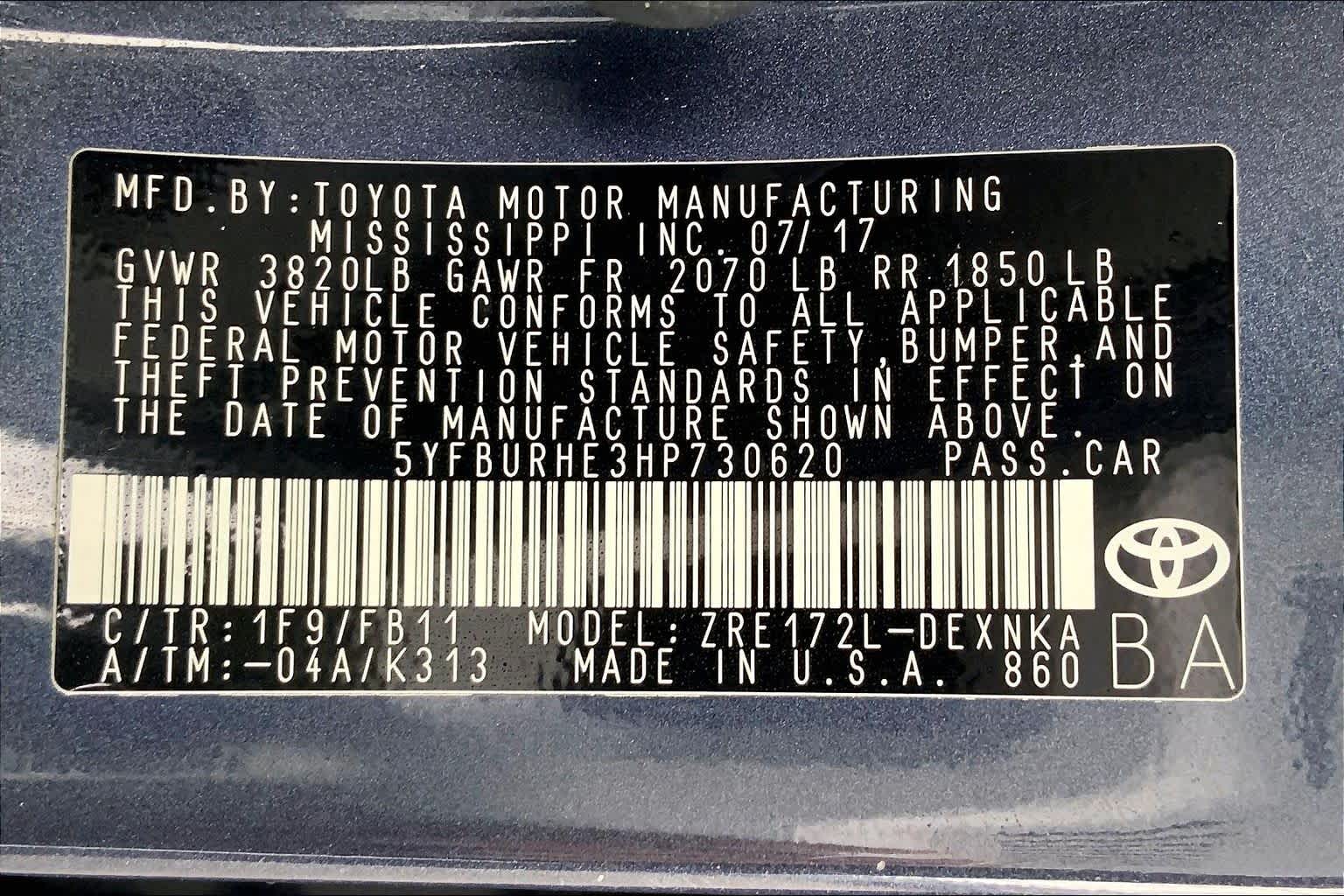 2017 Toyota Corolla LE Slate Metallic at Group 1 Toyota Southwest