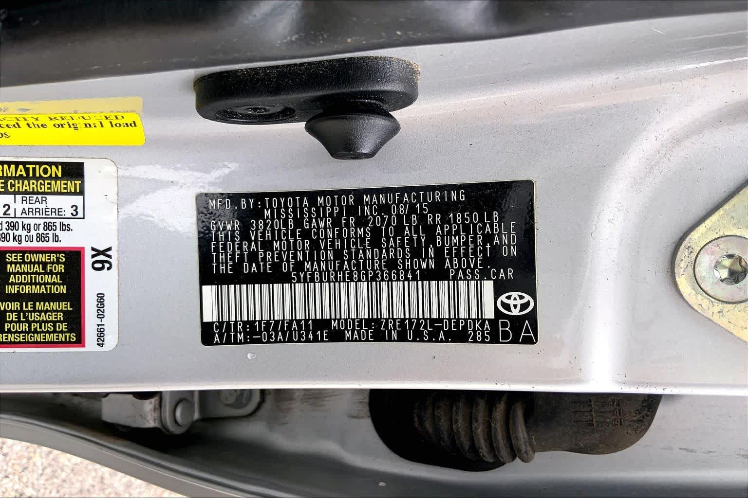 2016 Toyota Corolla L Classic Silver Metallic at Tomball Ford