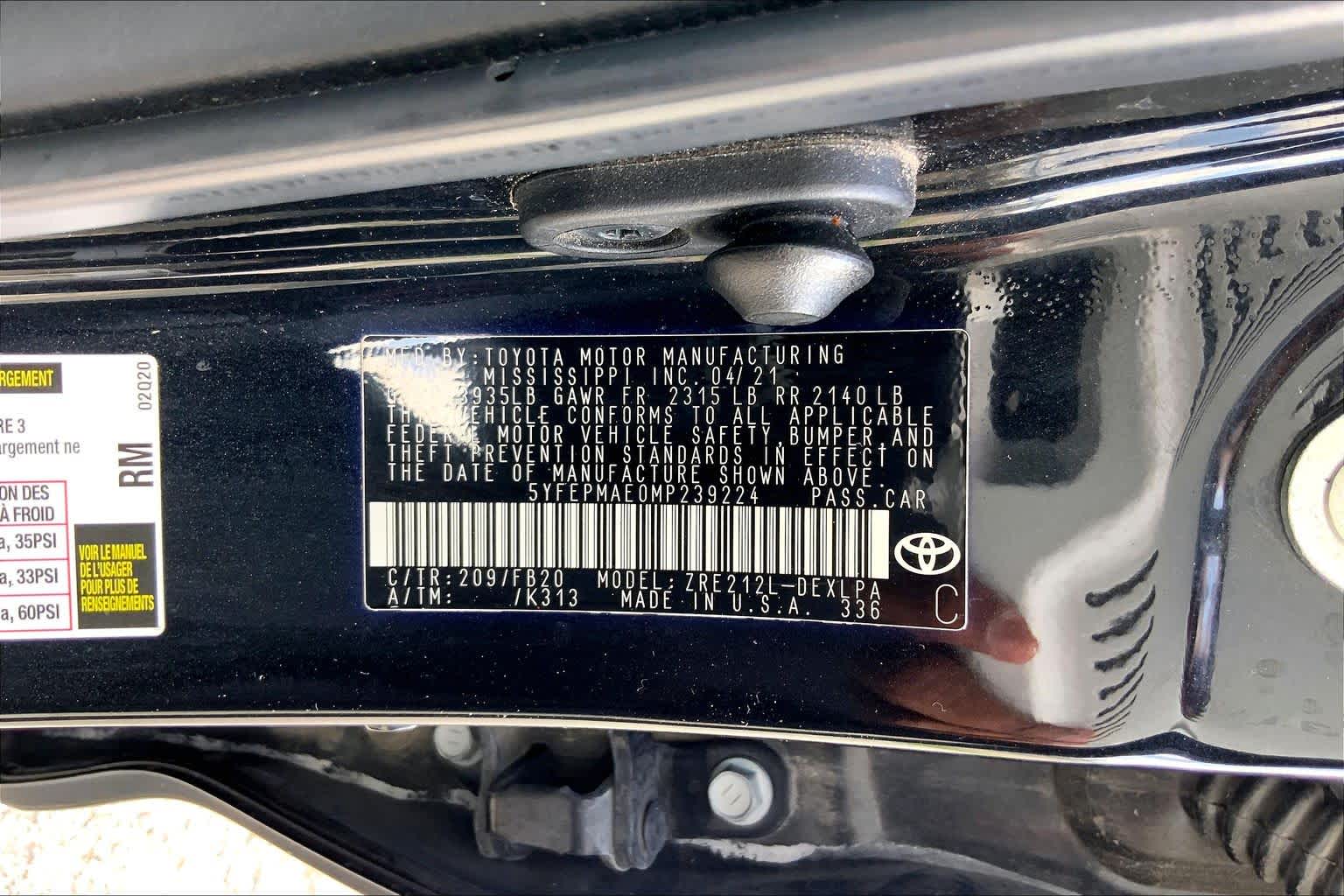 2021 Toyota Corolla LE Black Sand Pearl at Westside Kia