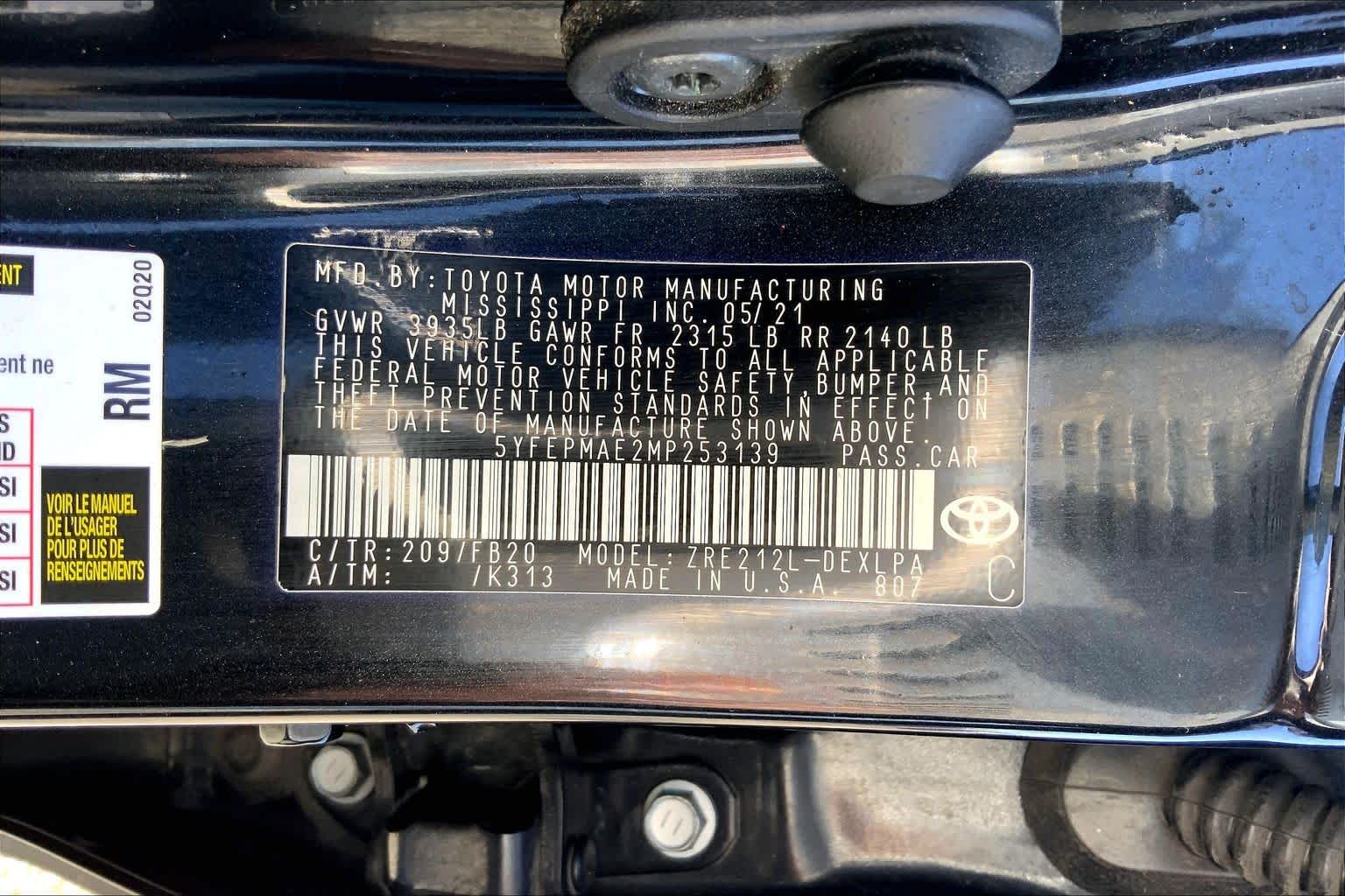 2021 Toyota Corolla LE Black Sand Pearl at Westside Kia