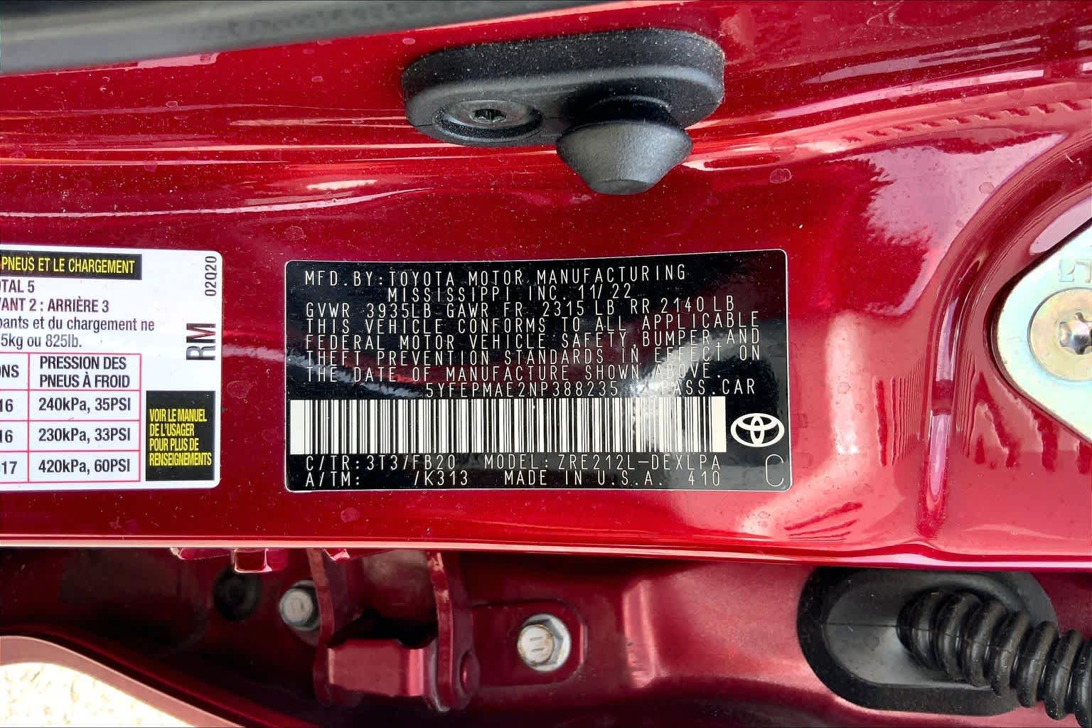 2022 Toyota Corolla LE Ruby Flare Pearl at HGreg Houston