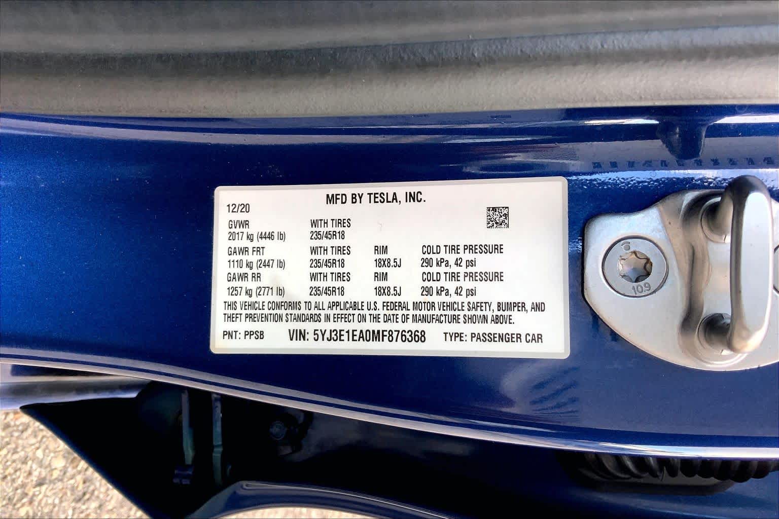 2021 Tesla Model 3 Standard Range Plus Deep Blue Metallic at Lexus Southwest Houston